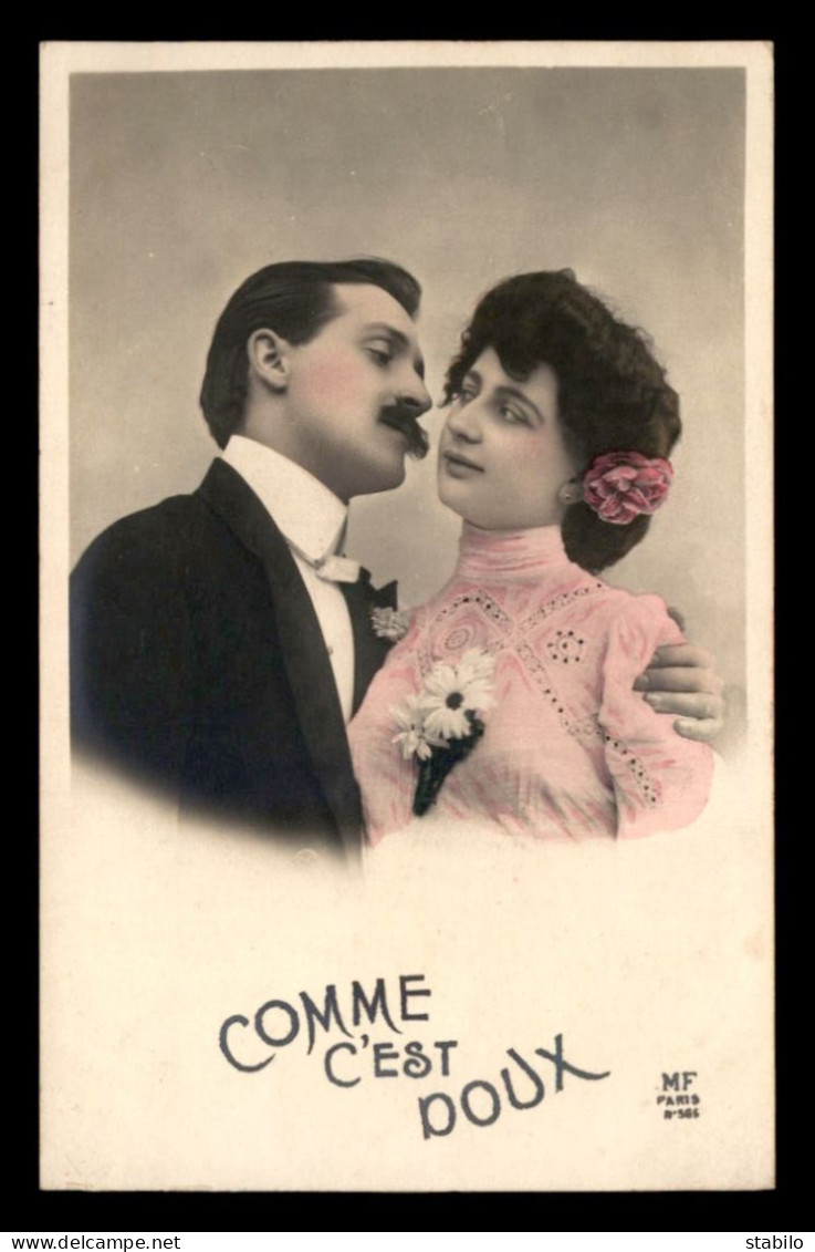 FANTAISIES - DEVINEZ MA PENSEE - COUPLE - SERIE DE 5 CARTES - Sonstige & Ohne Zuordnung