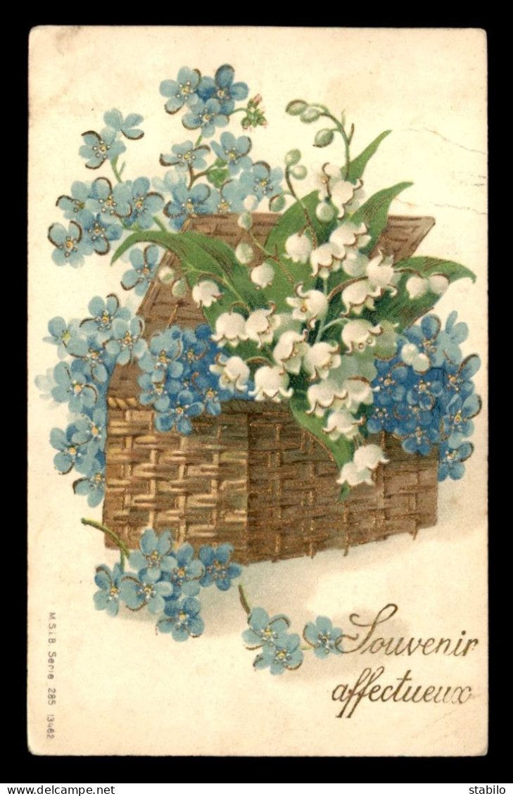 FANTAISIES - MUGUET ET MYOSOTIS - CARTE GAUFREE - Fleurs