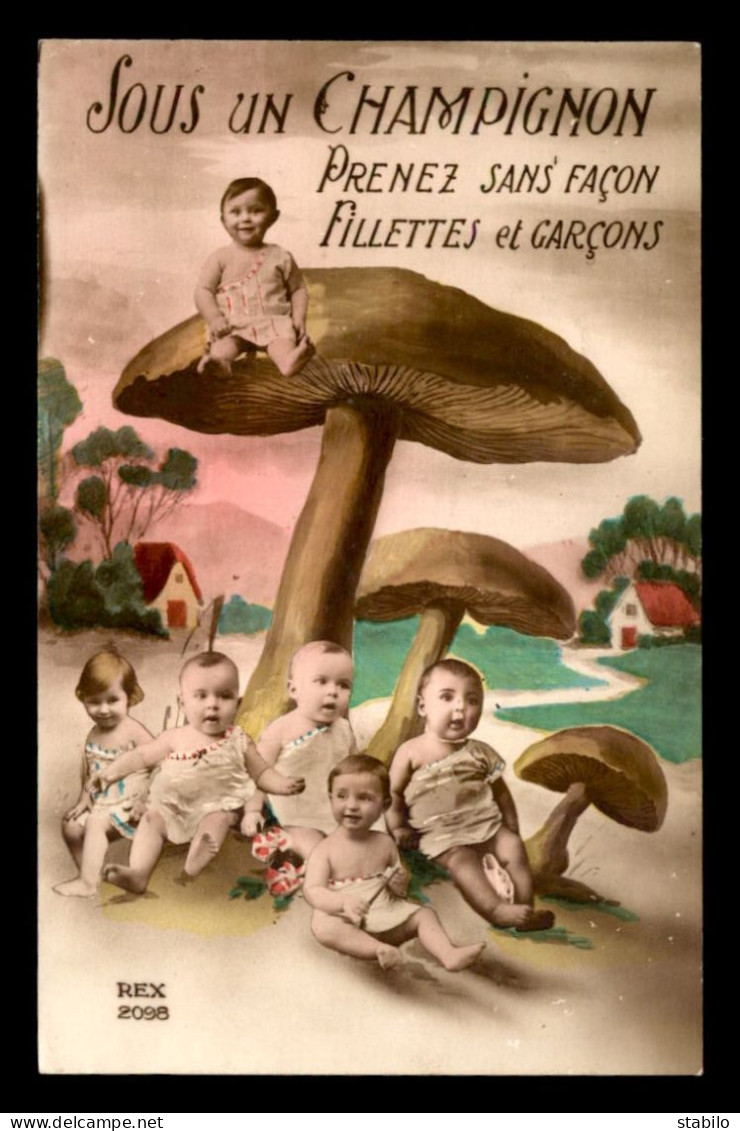 FANTAISIES - CHAMPIGNONS ET BEBES - SURREALISME - Mushrooms