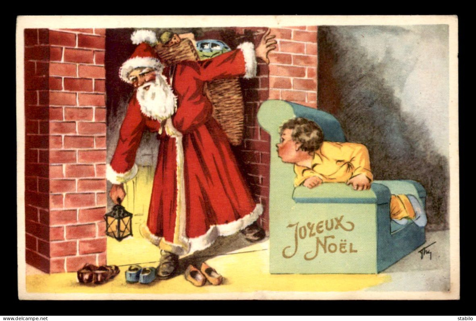 FANTAISIES - PERE NOEL - CARTE ILLUSTREE SIGNEE - Autres & Non Classés