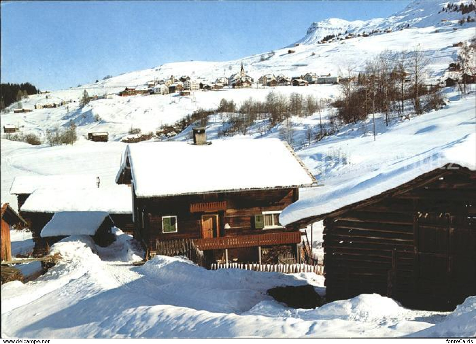 11867237 Obersaxen Meierhof Mit Miraniga Und Piz Mundaun Obersaxen - Sonstige & Ohne Zuordnung