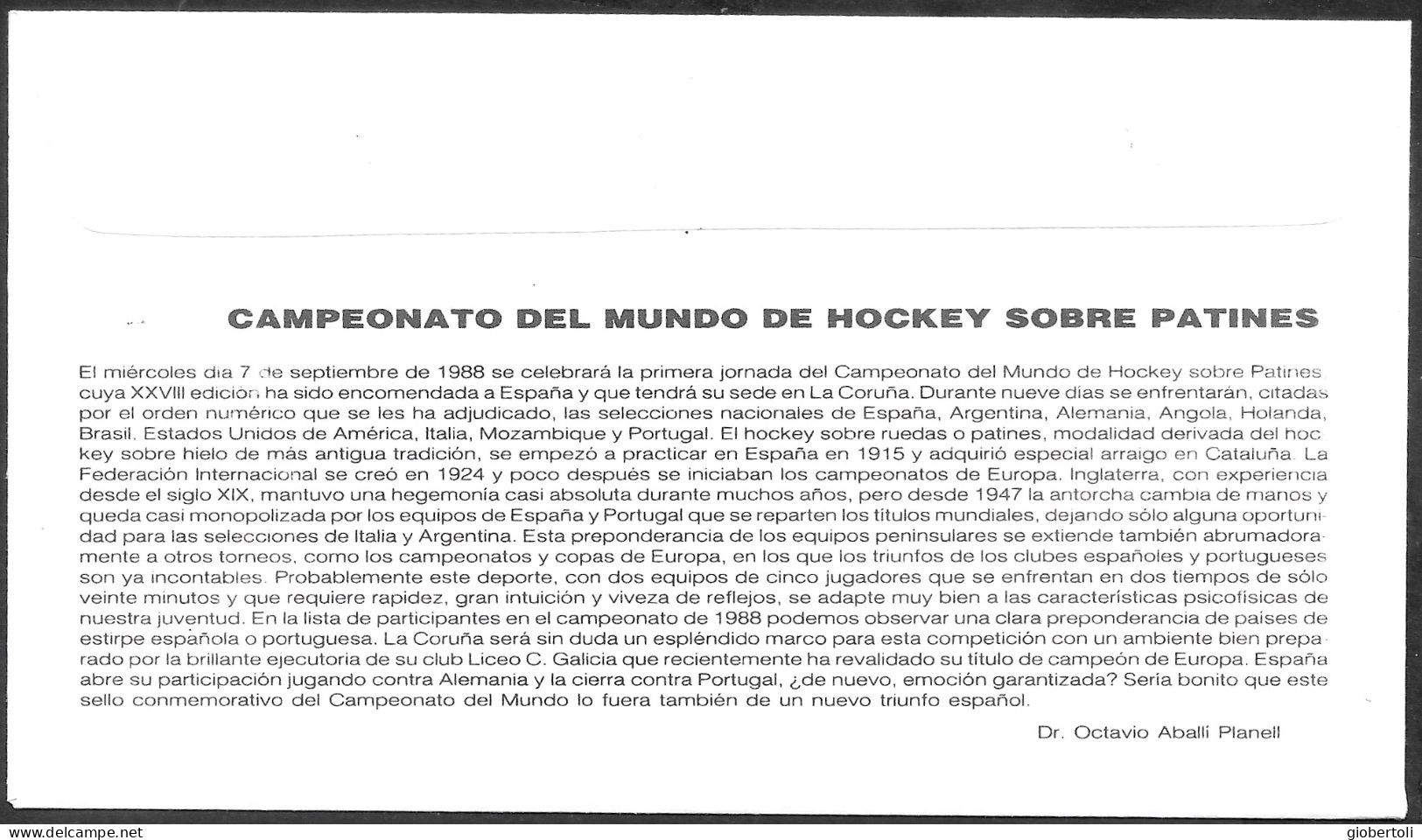 Spagna/Spain/Espagne: Hockey Su Pista, Roller Hockey, Roller-hockey - Sonstige & Ohne Zuordnung