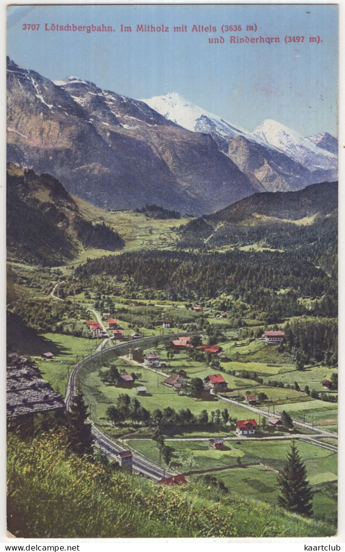 3707  Lötschbergbahn. Im Mitholz Mit Alteis (3636 M) Und Rinderhorn (3497 M)  - (Schweiz/Suisse/Switzerland) - 1938 - Kandergrund
