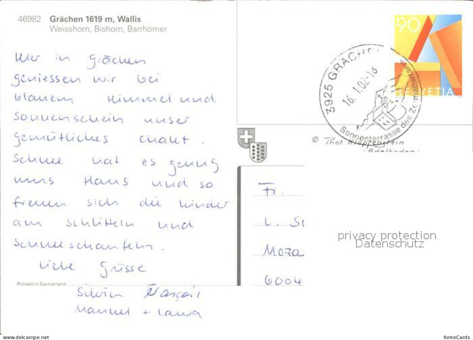 11867027 Graechen VS Seilbahn Weisshorn Bishorn Barrhoerner Graechen - Autres & Non Classés