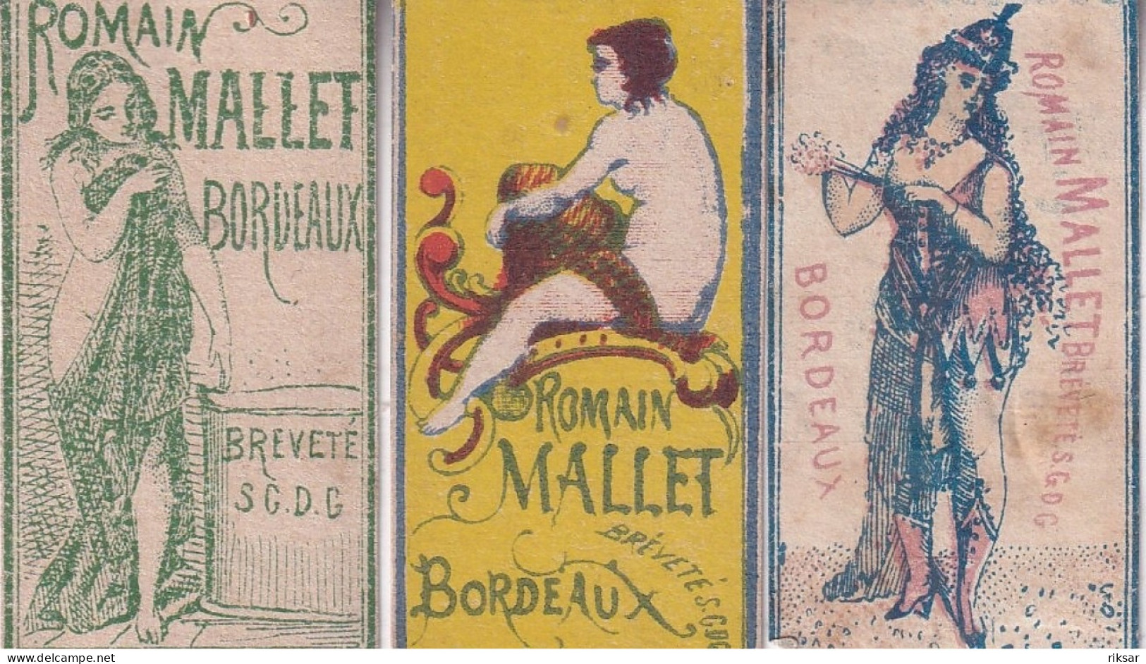 ETIQUETTE D ALLUMETTE(MALLET) BORDEAUX(3 PIECES) - Matchbox Labels