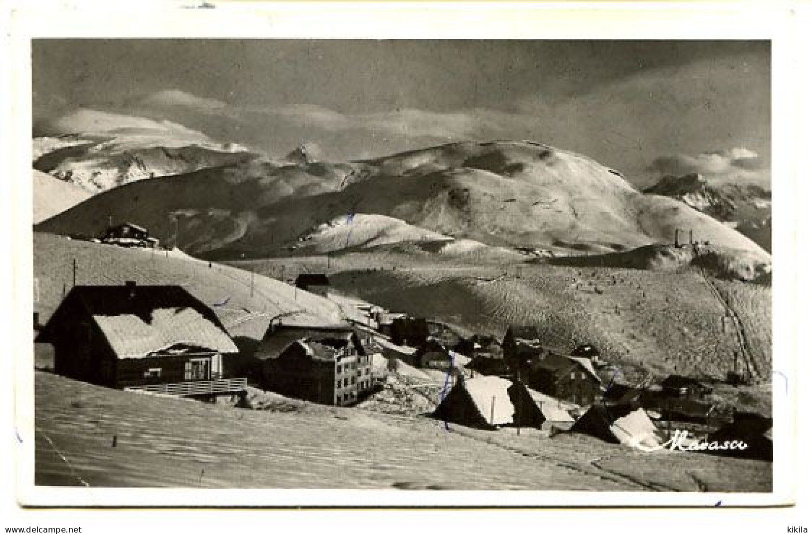 CPSM  9 X 14 Isère ALPE D'HUEZ 1850m Le Signal De L'Homme    Hôtel Bel' Alpe    "Slalom" - Autres & Non Classés