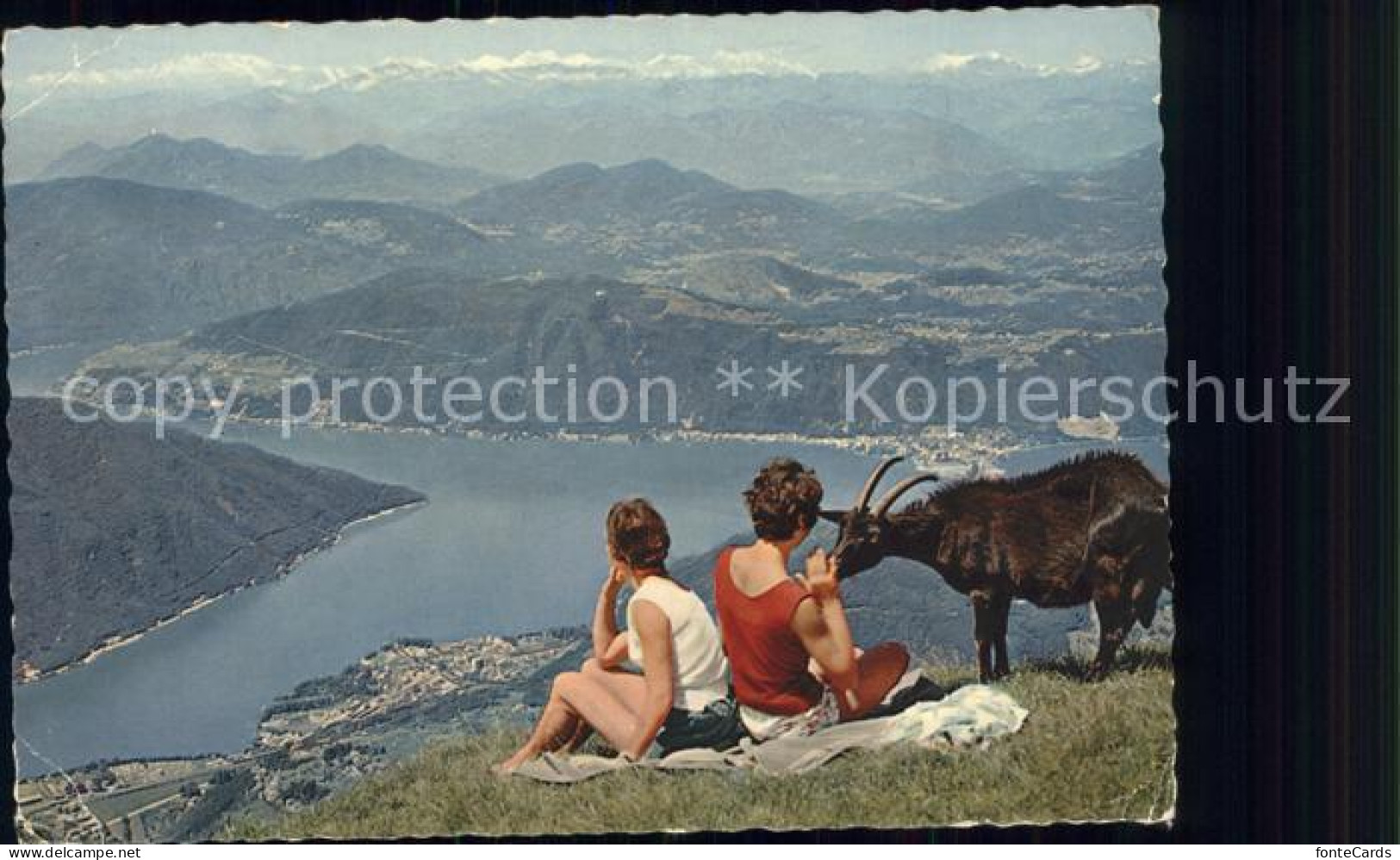 11866876 Monte Generoso Albergho Lago Di Lugano Frauen Mit Ziegenbock Monte Gene - Sonstige & Ohne Zuordnung