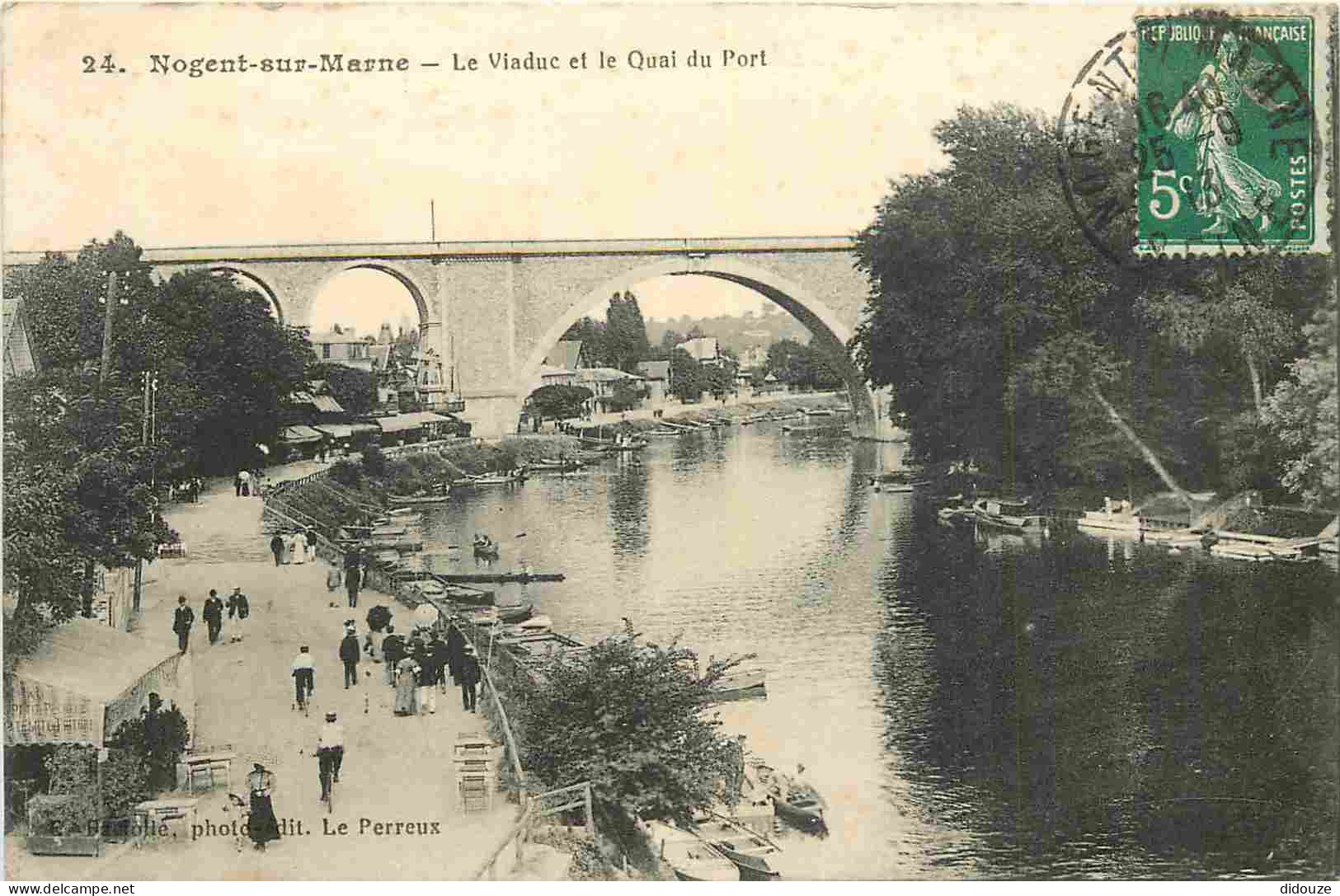 94 - Nogent Sur Marne - Le Viaduc Et Le Quai Du Port - CPA - Oblitération Ronde De 1913 - Voir Scans Recto-Verso - Nogent Sur Marne