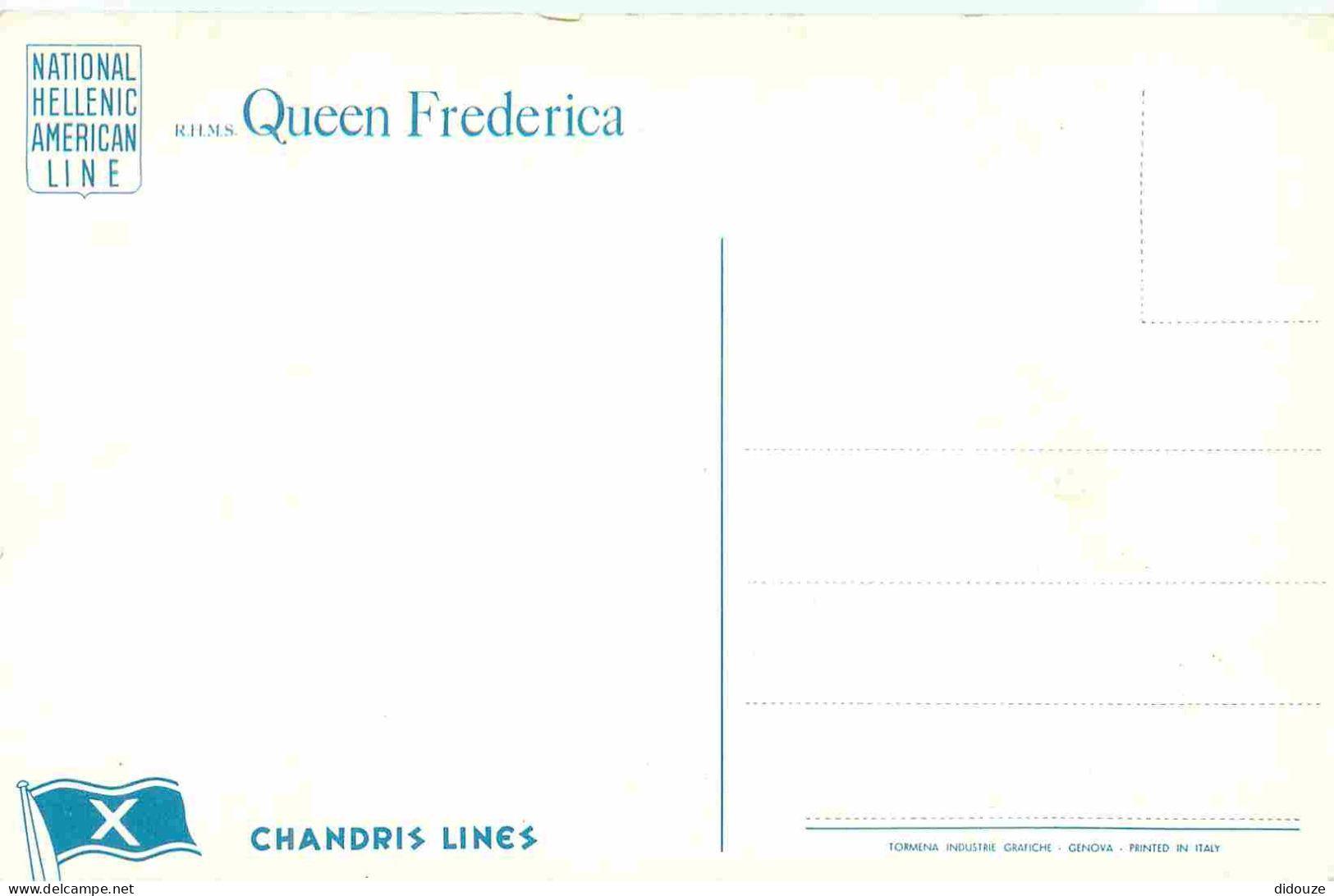 Bateaux - Paquebots - Queen Frederica - National Helenic American Line - Chandris Lines - CPM Format CPA - Voir Scans Re - Paquebots