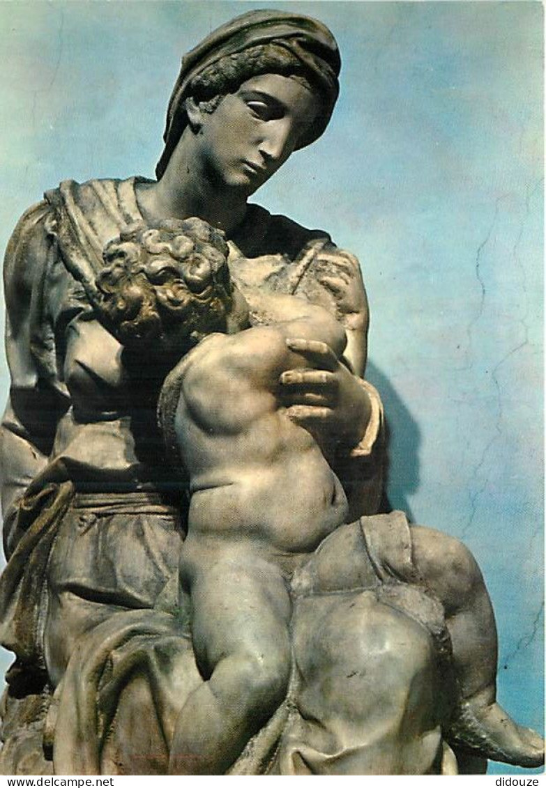 Art - Sculpture Religieuse - Firenze - Cappelle Medicee - Michelangelo - La Vergine Col Bambino - La Vierge Avec L'Enfan - Tableaux, Vitraux Et Statues