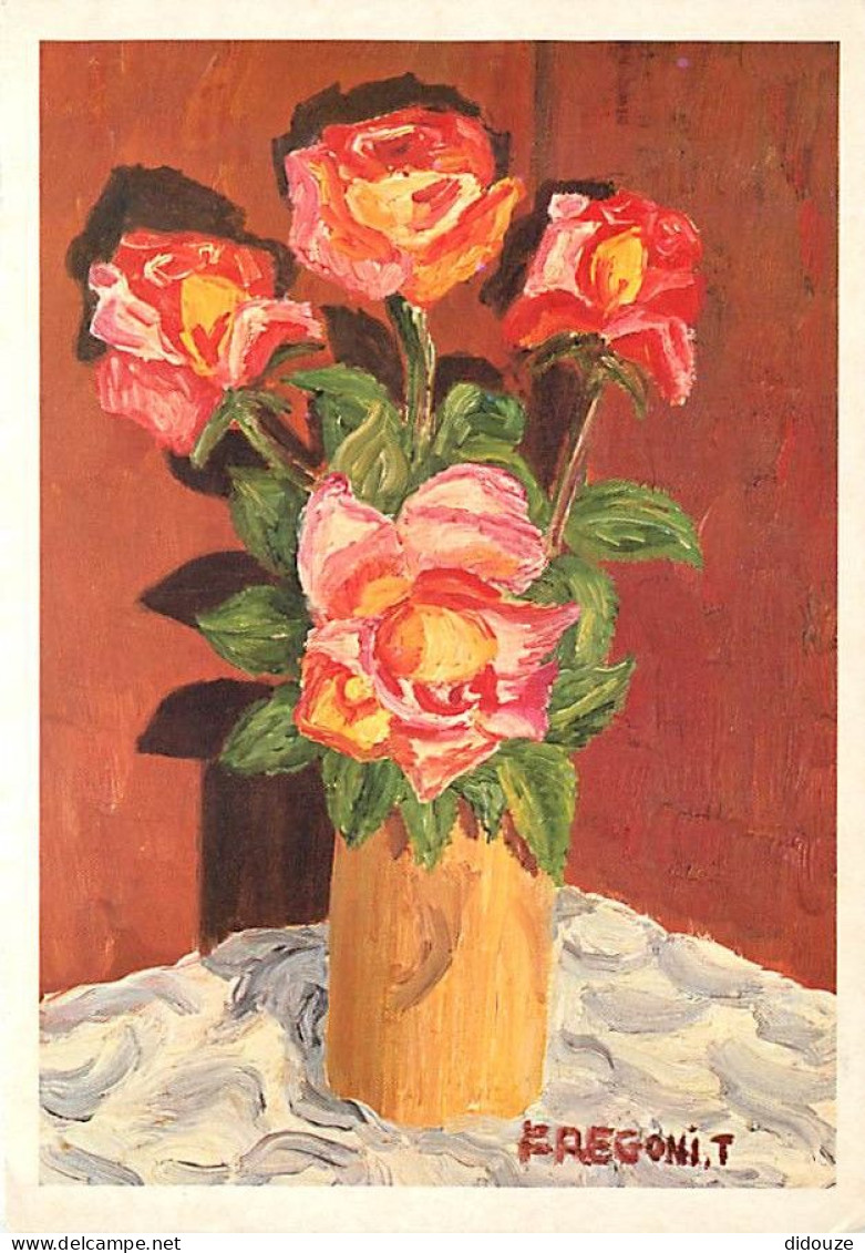 Fleurs - Art Peinture - Tranquillo Fregoni - CPM - Voir Scans Recto-Verso - Flores