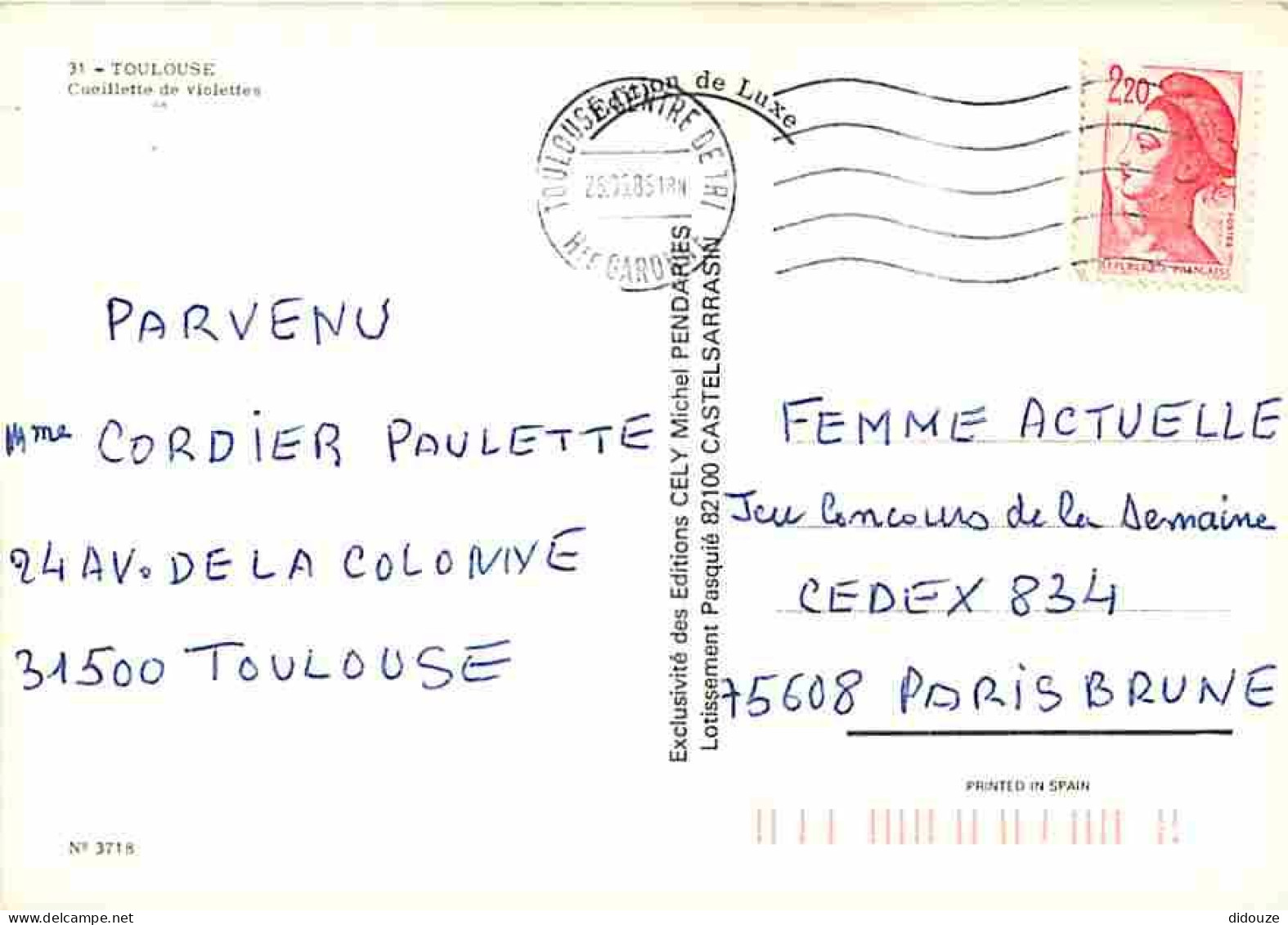Folklore - Costumes - Toulouse - Cueillette Des Violettes - CPM - Voir Scans Recto-Verso - Trachten