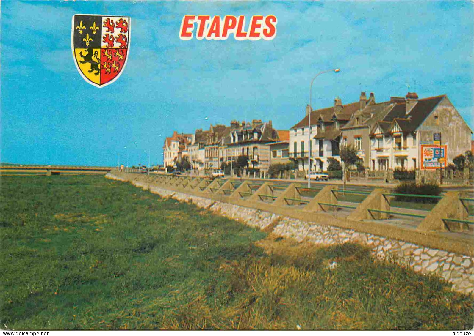 62 - Etaples Sur Mer - Le Boulevard Billiet Sur Les Bords De La Canche Et Le Pont - Blasons - CPM - Voir Scans Recto-Ver - Etaples