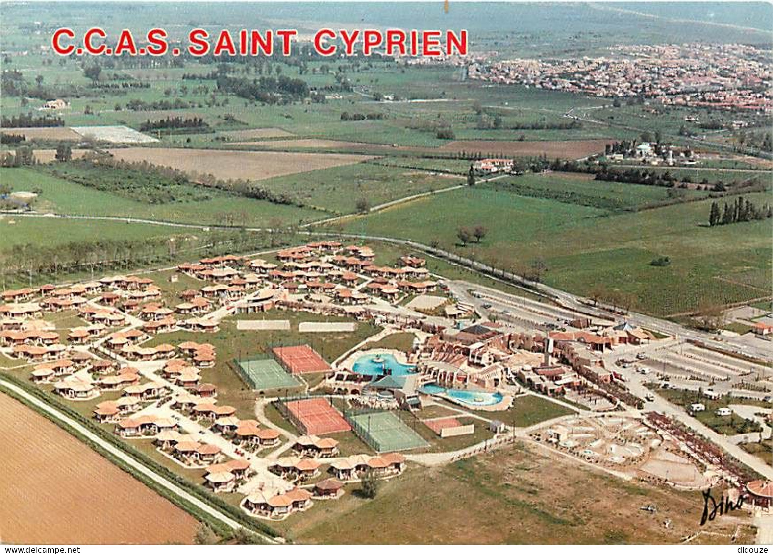 66 - Saint Cyprien - C.C.A.S. - Colomine De Las Monges - Vue Générale Aérienne - Cours De Tennis - CPM - Voir Scans Rect - Saint Cyprien