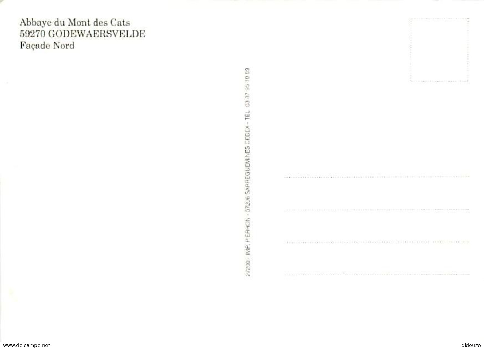 59 - Godewaersvelde - Abbaye Du Mont Des Cats - Façade Nord - Carte Neuve - CPM - Voir Scans Recto-Verso - Sonstige & Ohne Zuordnung