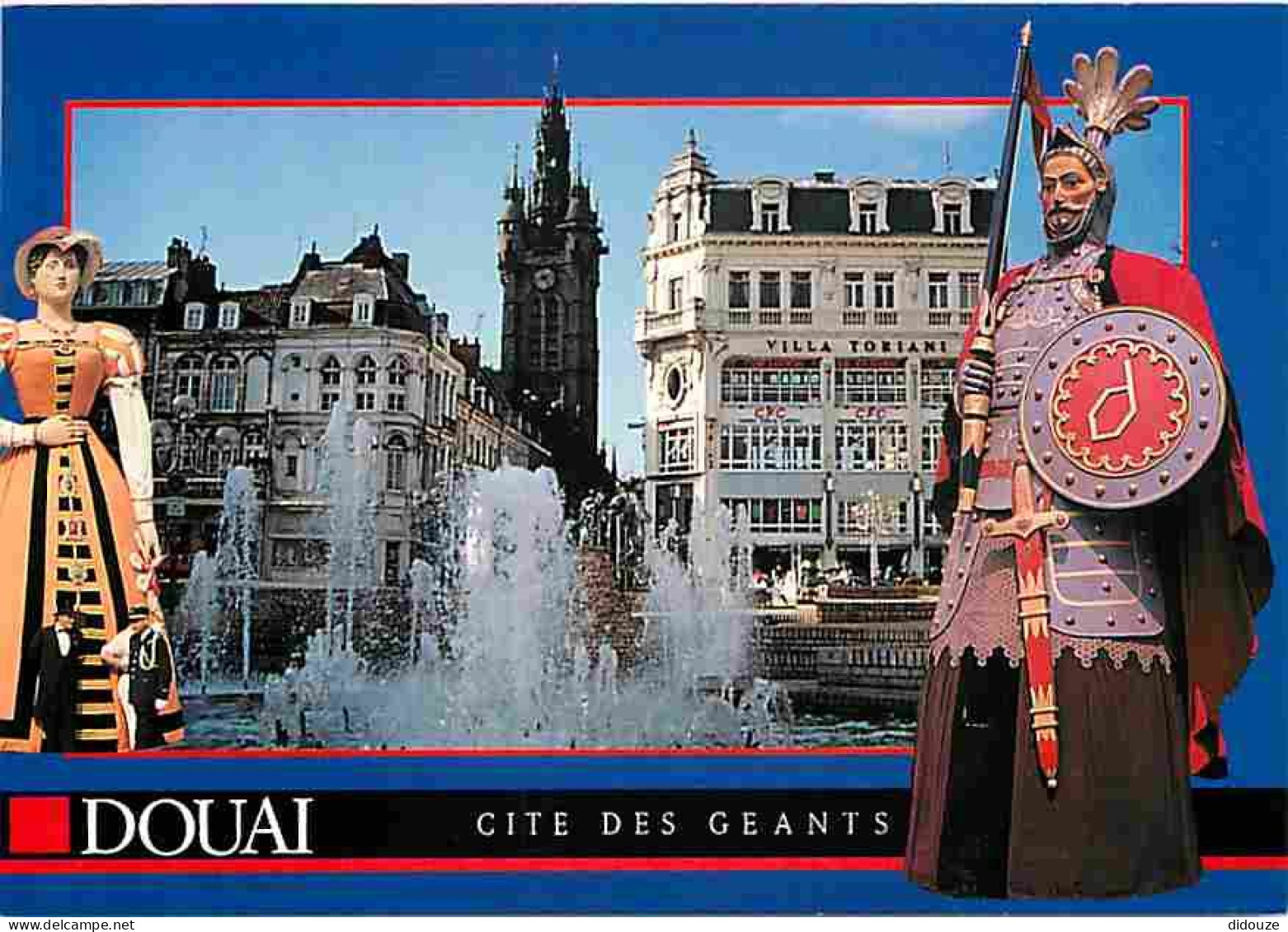 59 - Douai - Place D'Armes Et Le Beffroi - Les Géants Monsieur Et Madame Gayant - CPM - Voir Scans Recto-Verso - Douai