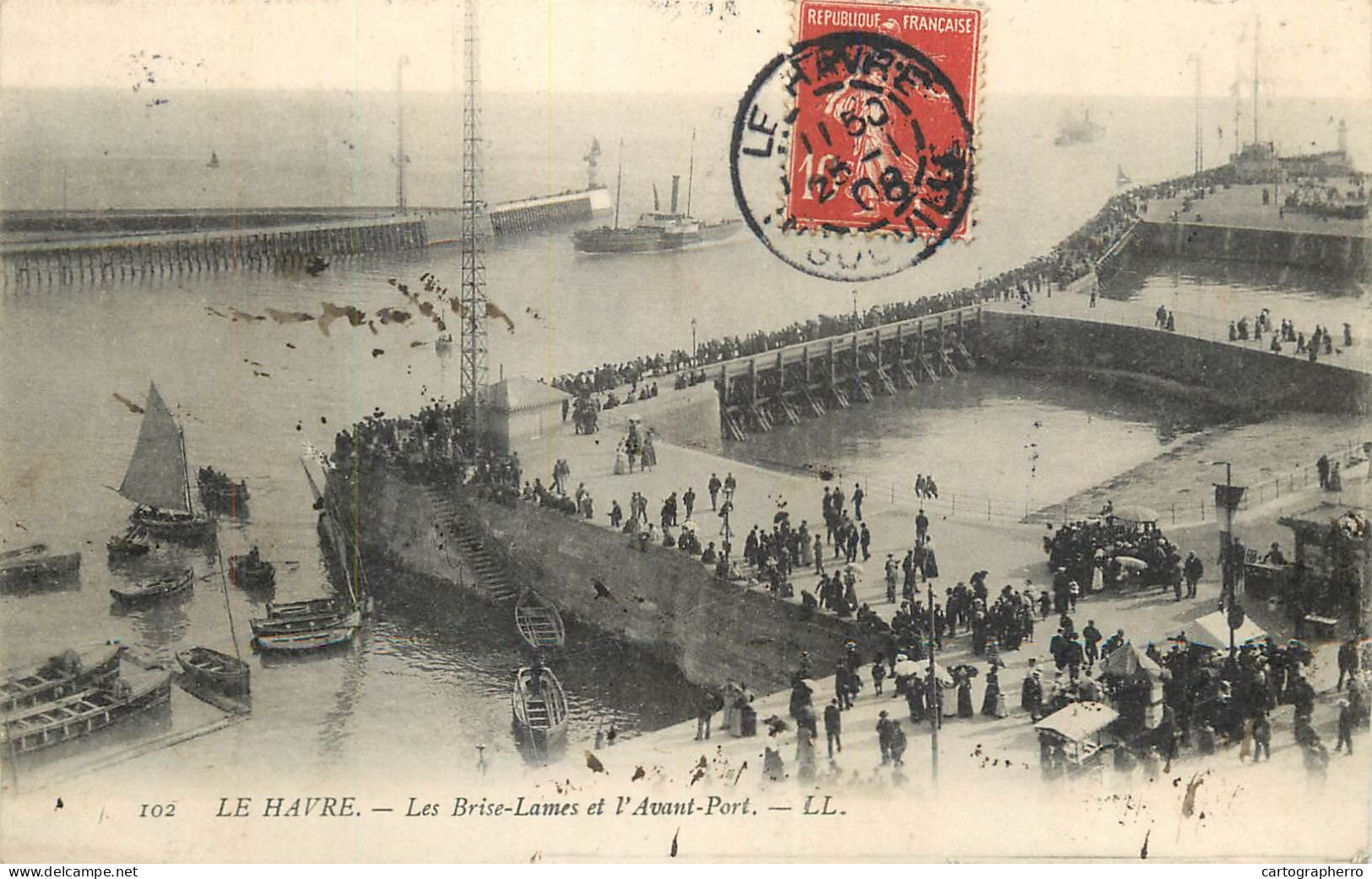 LE HAVRE - L Anse Des Pilotes Et Les Brise Lamesm 1908 - Harbour