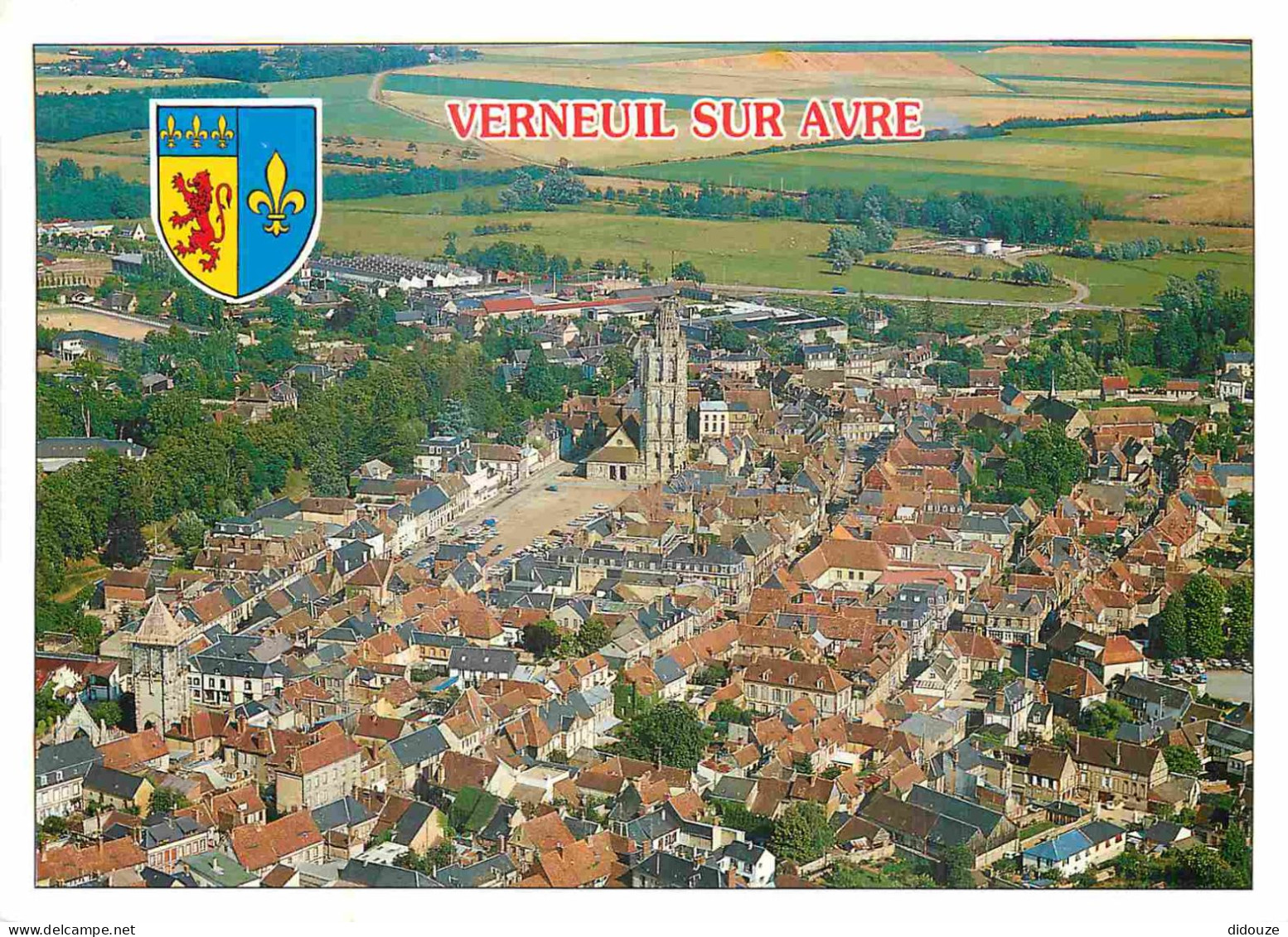 27 - Verneuil Sur Avre - Vue Générale Aérienne - Blasons - CPM - Voir Scans Recto-Verso - Verneuil-sur-Avre