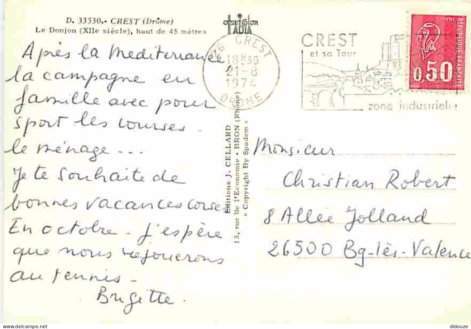 26 - Crest - Le Donjon - Vieilles Pierres - Flamme Postale De Crest - CPM - Voir Scans Recto-Verso - Crest