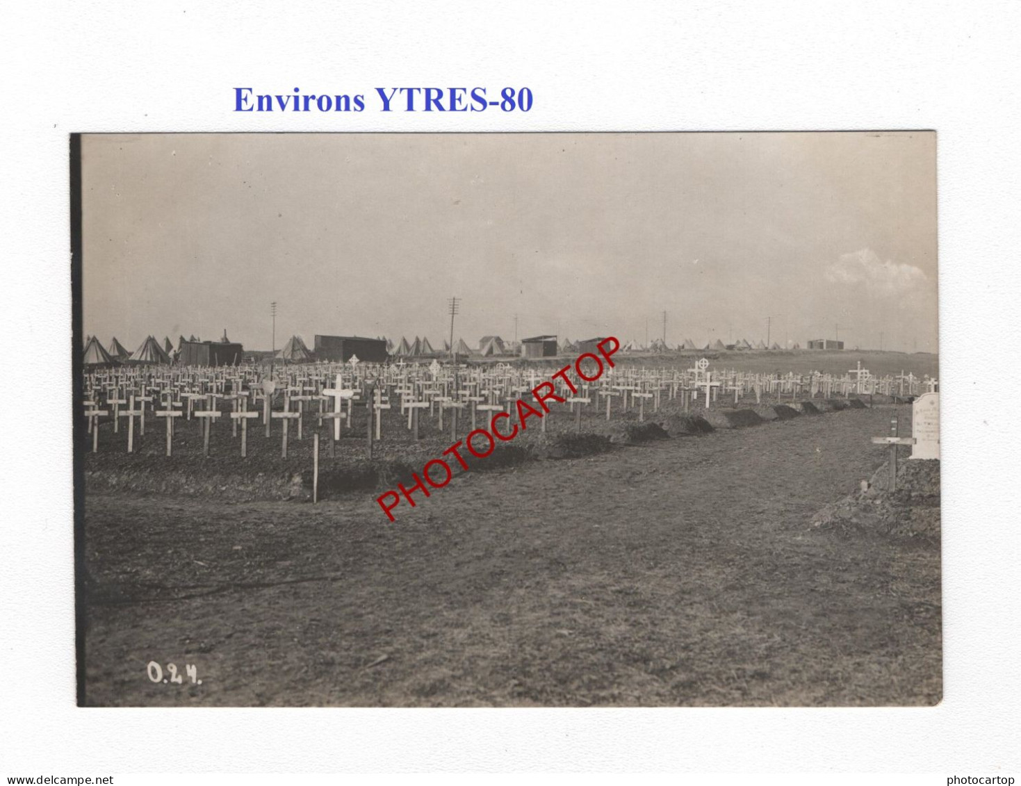 Environs YTRES-80-Cimetiere-Tombes-Tentes-PHOTO Allemande Comme CP-GUERRE 14-18-1 WK-MILITARIA- - War Cemeteries