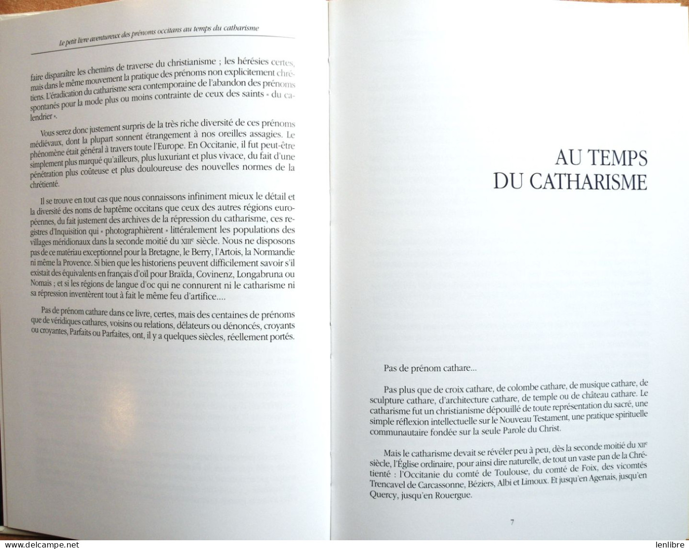 PRENOMS OCCITANS Au Temps Du Catharisme. A.Brenon. 1992. - Languedoc-Roussillon