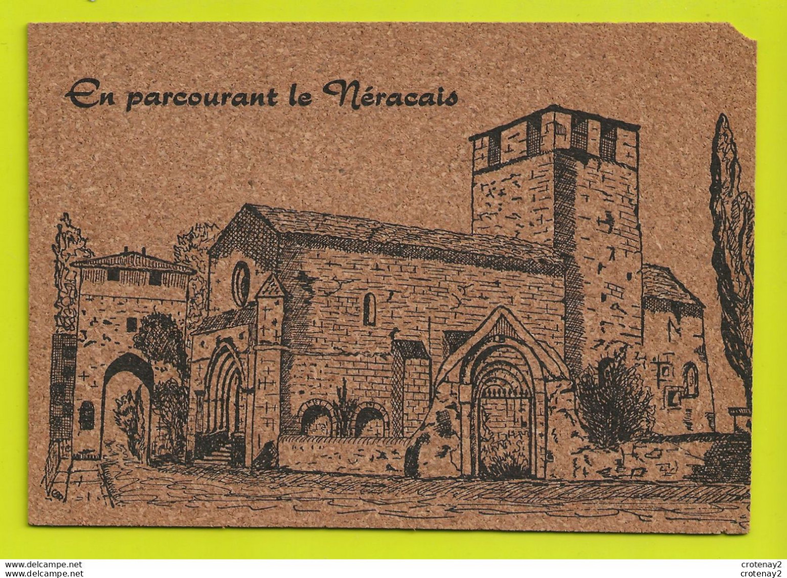 47 VIANNE Vers Lavardac Carte En Liège L'Eglise Et La Tour Impr G.Bouttet à Lavardac En Parcourant Le Néracais VOIR DOS - Lavardac