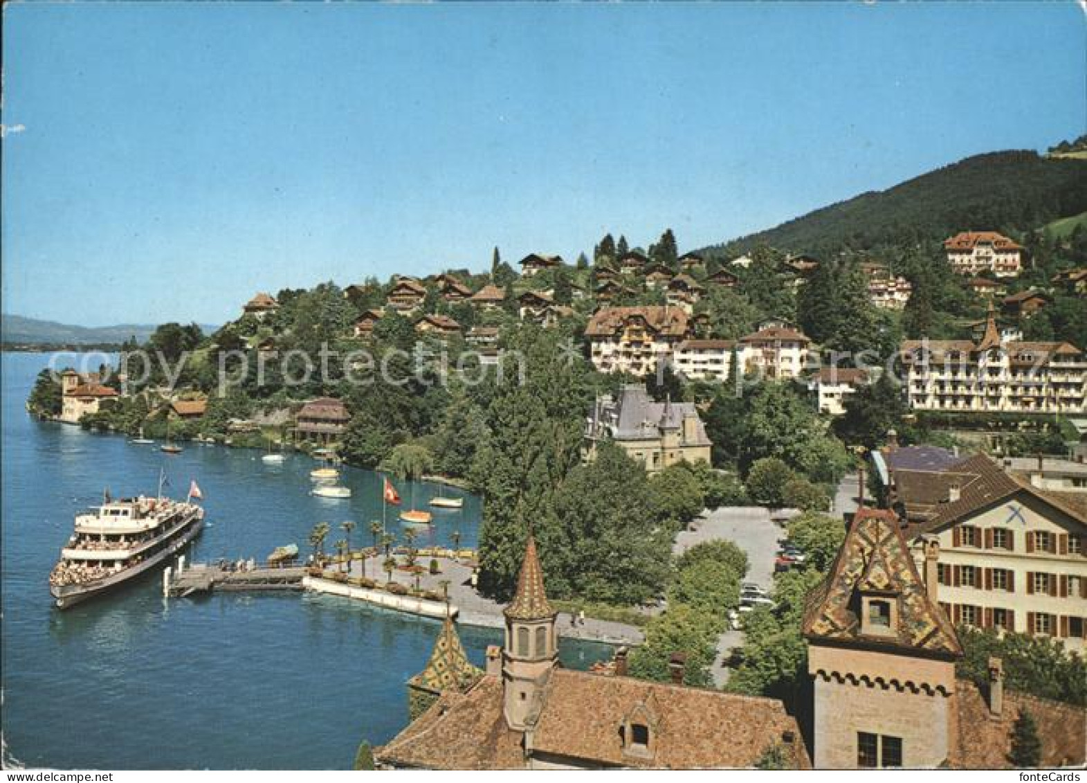 11865836 Oberhofen Thunersee Ortsansicht Faehrschiff Oberhofen Am Thunersee - Andere & Zonder Classificatie