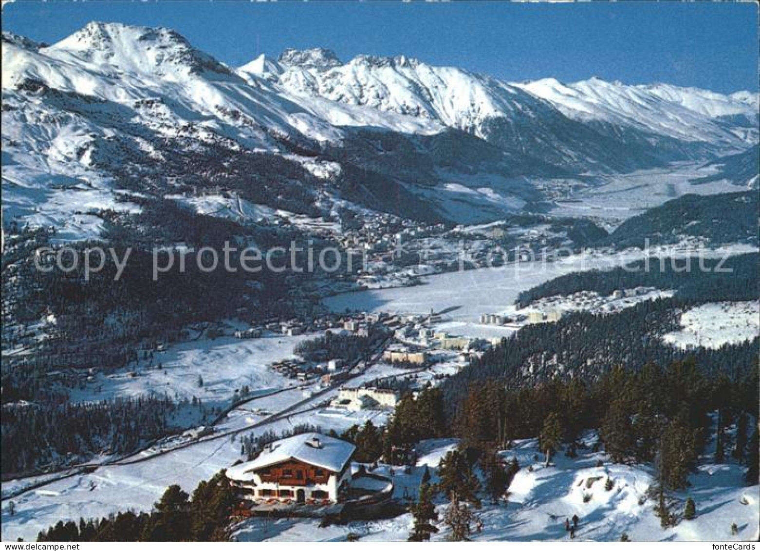 11865686 St Moritz GR Bergrestaurant Hahnensee Panorama St. Moritz - Autres & Non Classés