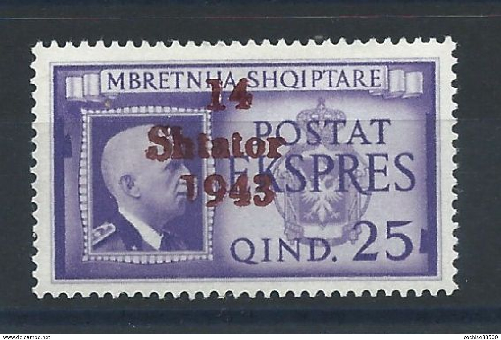 Albanie N°302** (MNH) 1943 - Surchargé "14 Shtator 1943" - Albanië