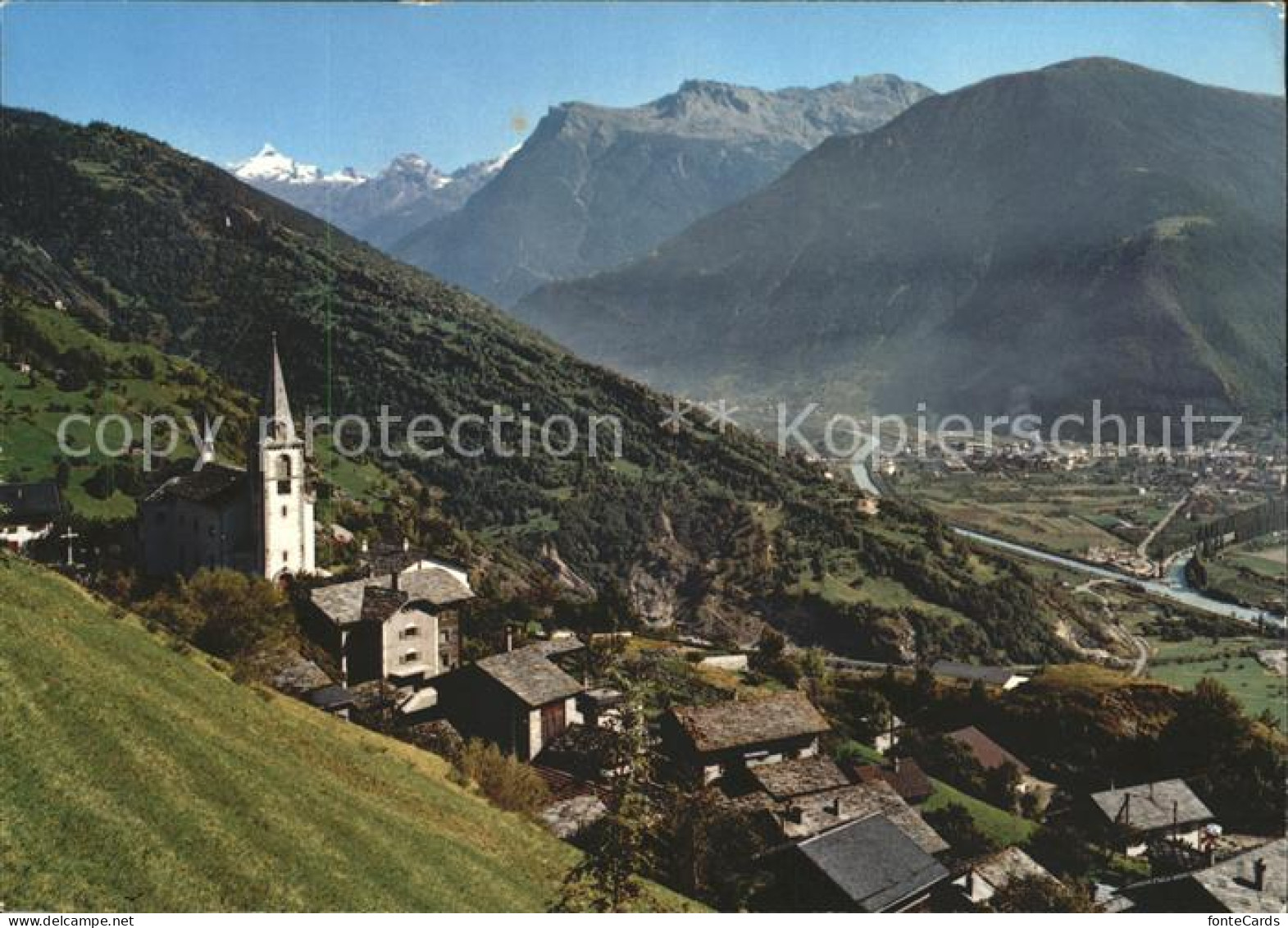 11865587 Ausserberg Loetsch Suedrampe Rhonetal Visp Bortelhorn Und Glishorn Auss - Sonstige & Ohne Zuordnung