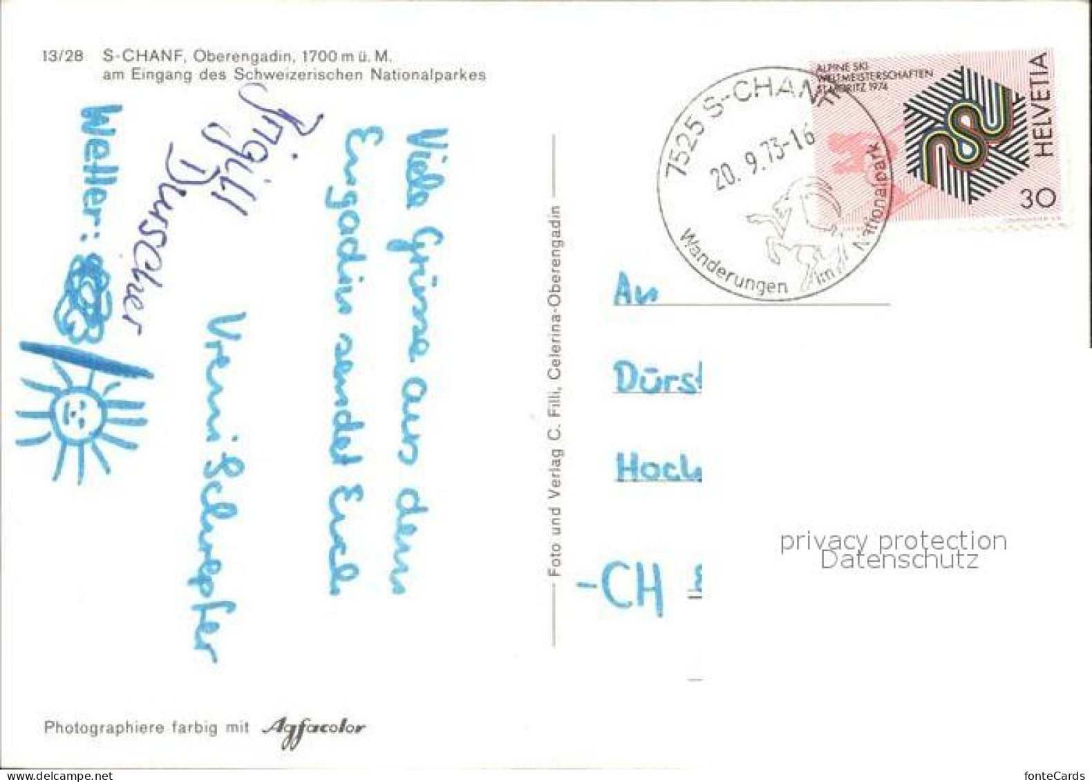 11865527 S-chanf Dorfgasse Engadinerhaeuser Kirche S-chanf - Other & Unclassified