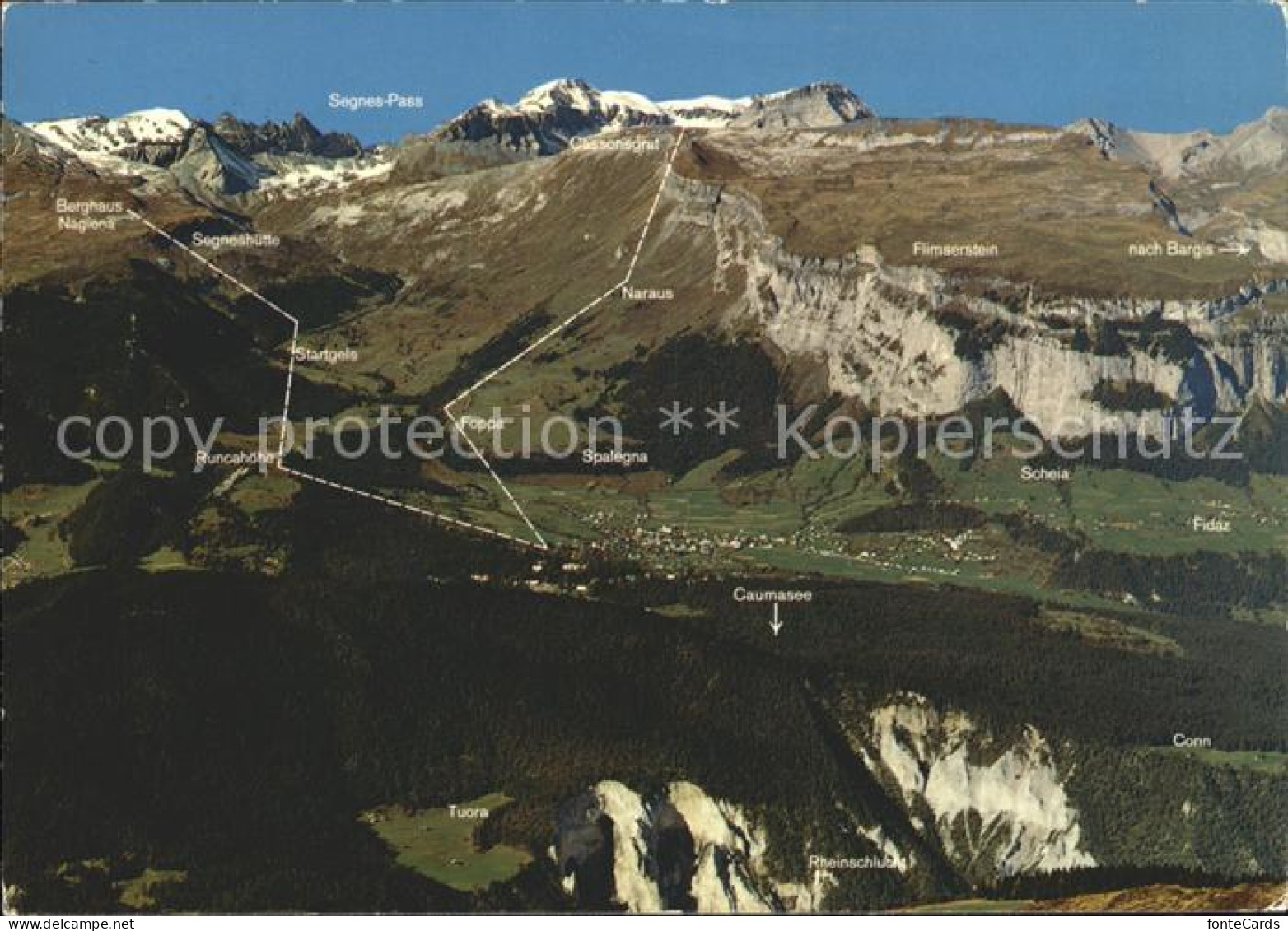 11865506 Flims GR Touren Und Wandergebietskarte Flims Dorf - Other & Unclassified