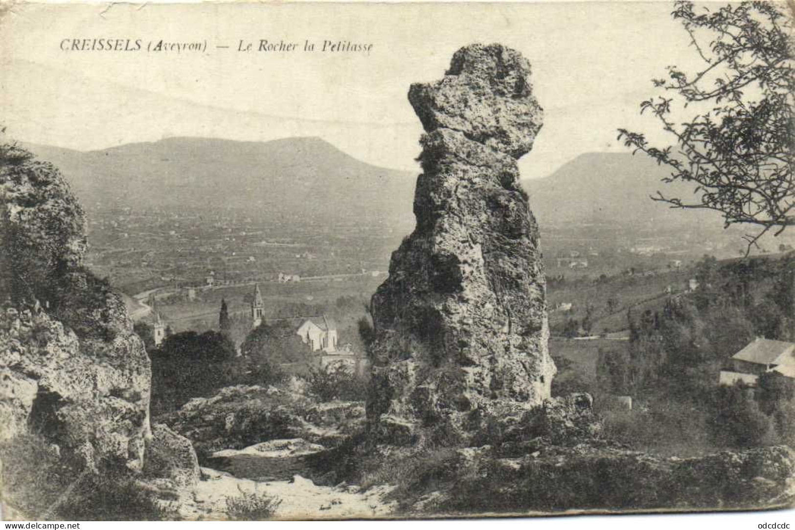 CREISSELS ( Aveyron) Le Rocher De Pélitasse RV Beai Cachet Perlé Creossels - Sonstige & Ohne Zuordnung