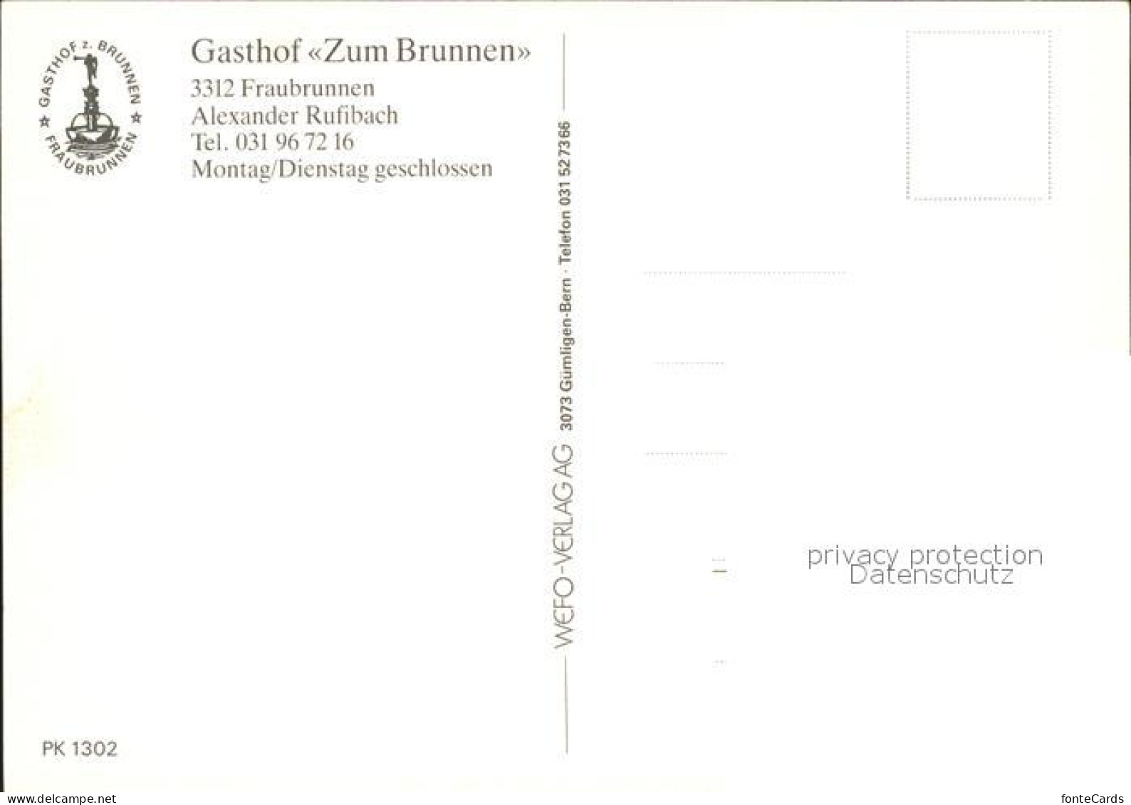 11865396 Fraubrunnen Gasthof Zum Brunnen Speisesaal Fraubrunnen - Altri & Non Classificati