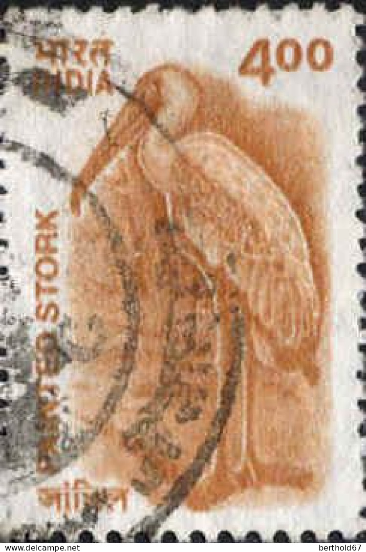 Inde Poste Obl Yv:1634 Mi:1851 Painted Stork (TB Cachet Rond) - Usati