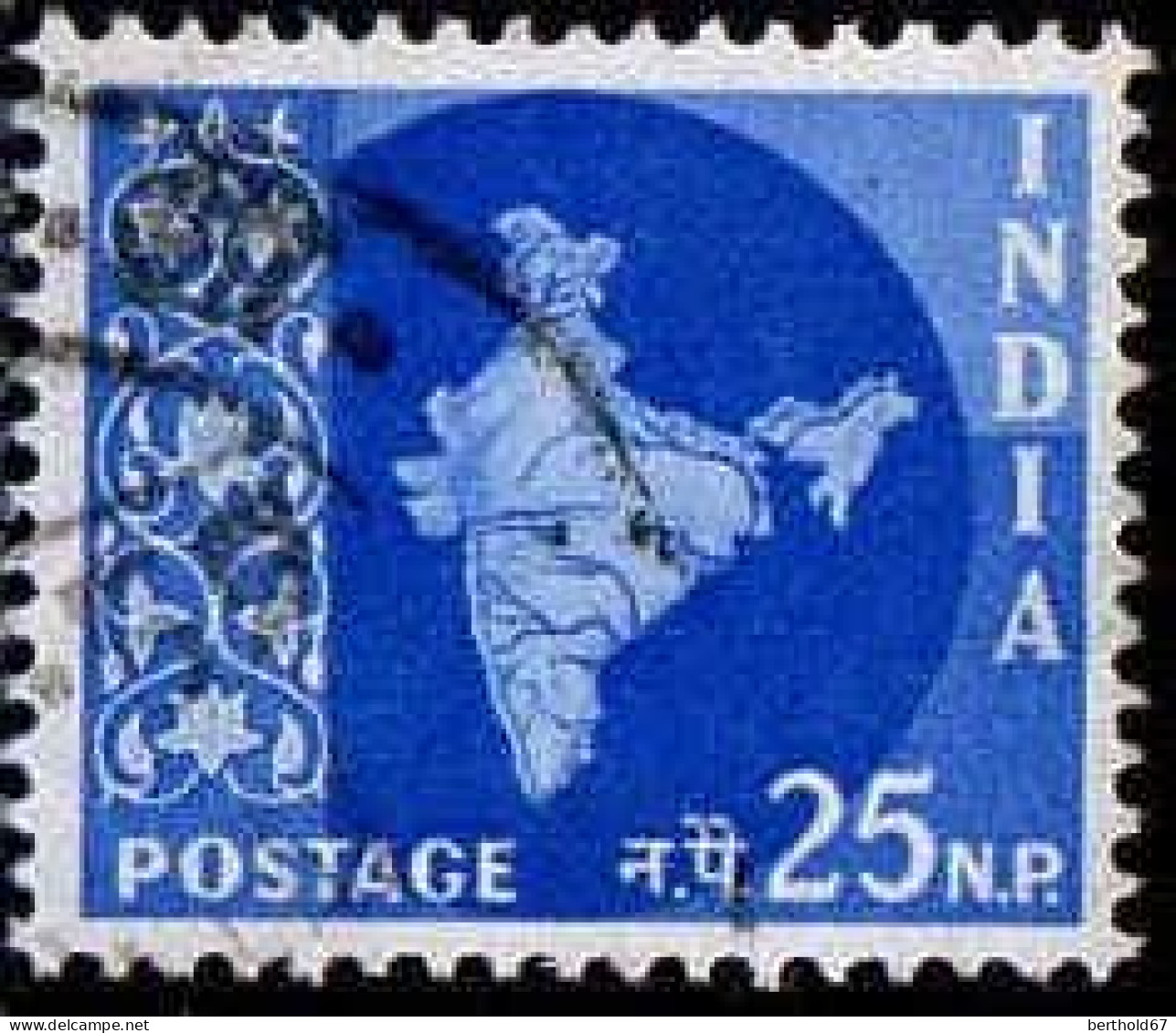 Inde Poste Obl Yv:  80 Mi:269 Carte De L'Inde (Beau Cachet Rond) - Used Stamps