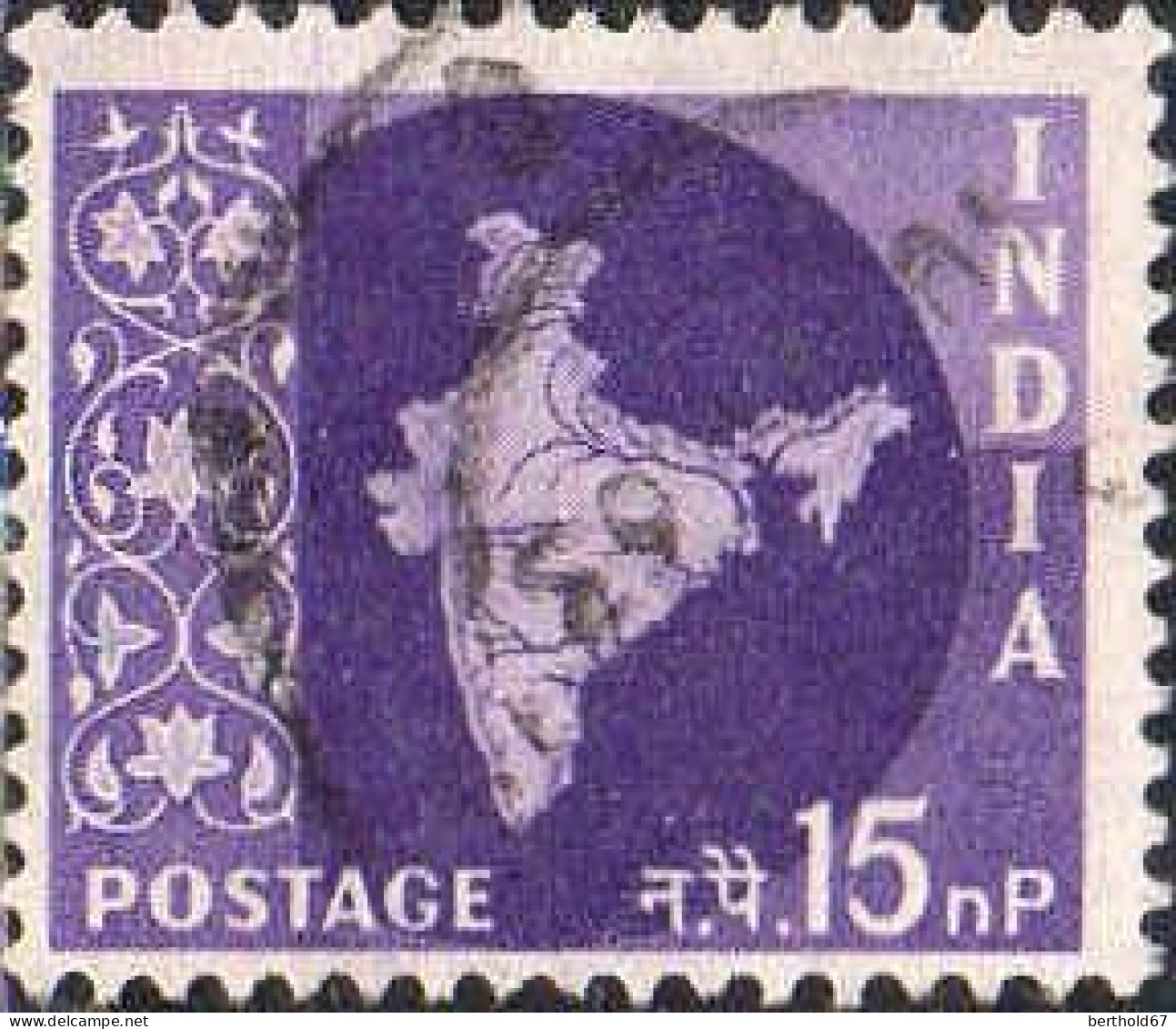 Inde Poste Obl Yv:  71/81 Carte de l'Inde (cachet rond)