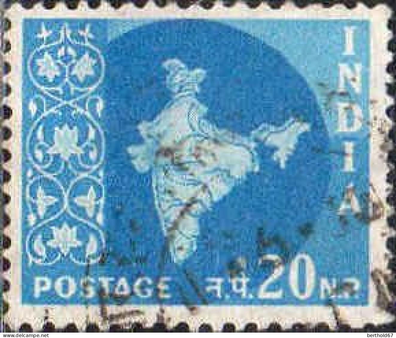 Inde Poste Obl Yv:  71/81 Carte de l'Inde (cachet rond)