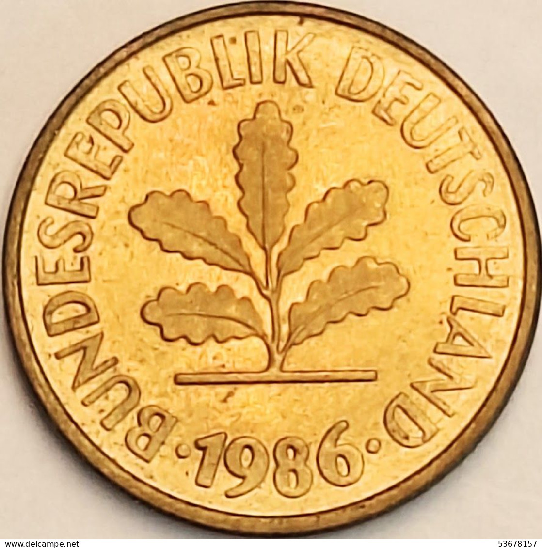 Germany Federal Republic - 5 Pfennig 1986 F, KM# 107 (#4608) - 5 Pfennig