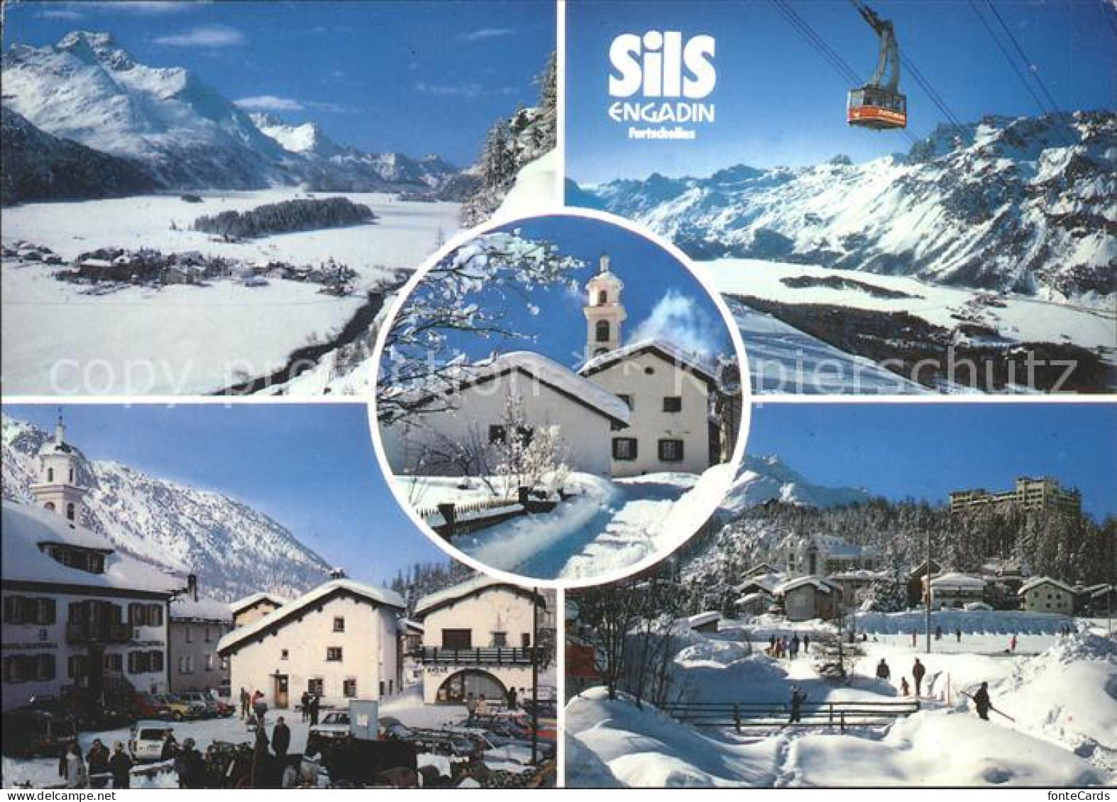 11865337 Sils Baselgia Und Sils Maria Skigebiet Furtschellas Ortsansichten Lufts - Sonstige & Ohne Zuordnung