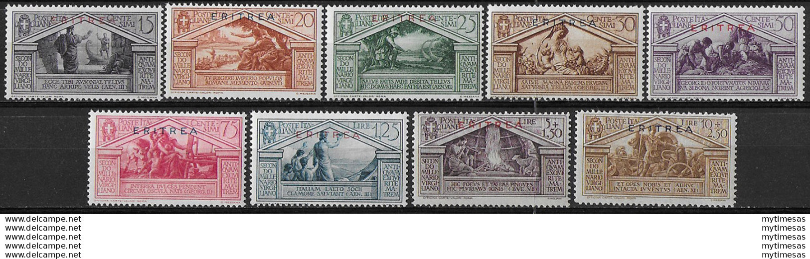 1930 Eritrea Virgilio 9v. MNH Sassone N. 179/87 - Sonstige & Ohne Zuordnung