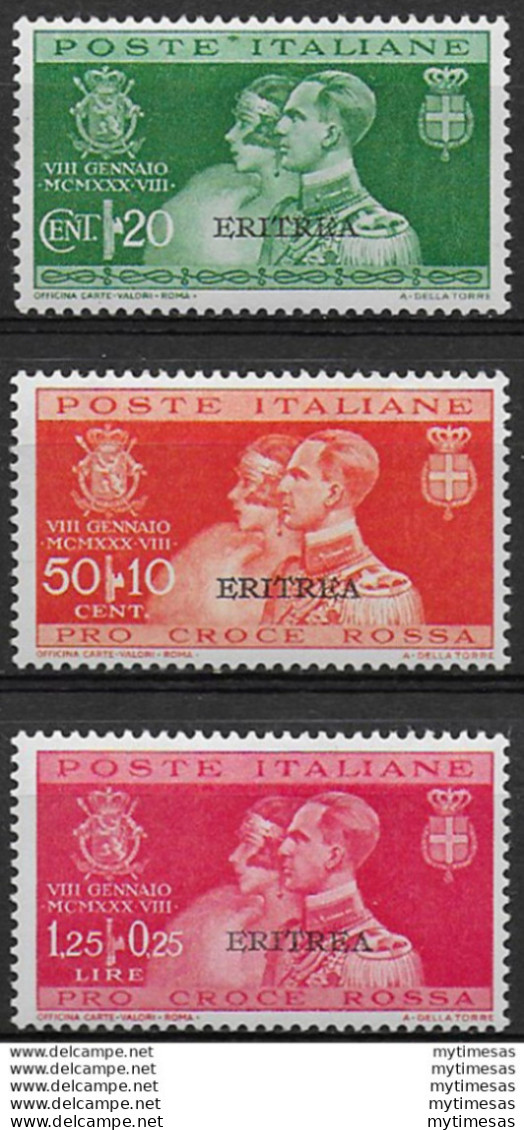 1930 Eritrea Nozze Umberto 3v. MNH Sassone N. 152/54 - Andere & Zonder Classificatie