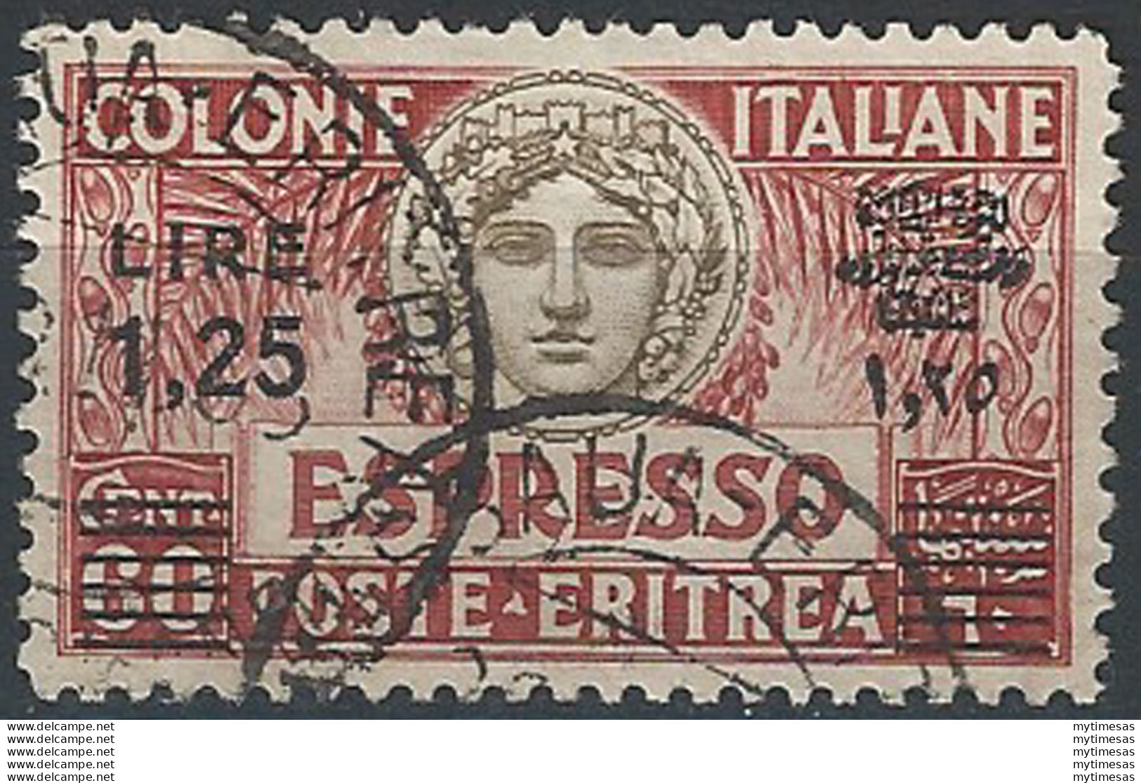 1927-35 Eritrea Espresso L.1,25 Su 60c. US Sassone N. E 8 - Sonstige & Ohne Zuordnung