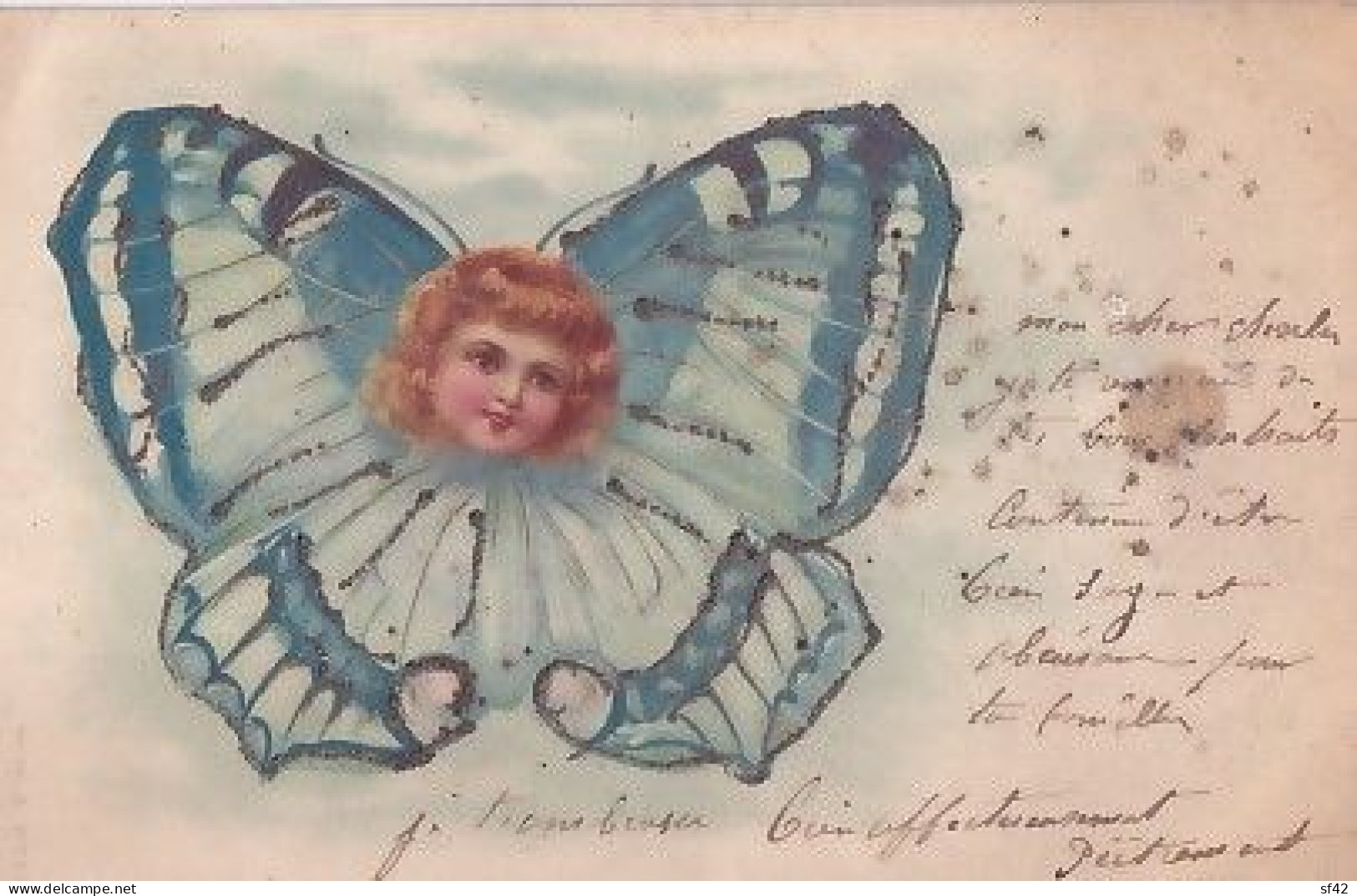 ENFANT PAPILLON          CARTE AVEC PAILLETTES - Butterflies