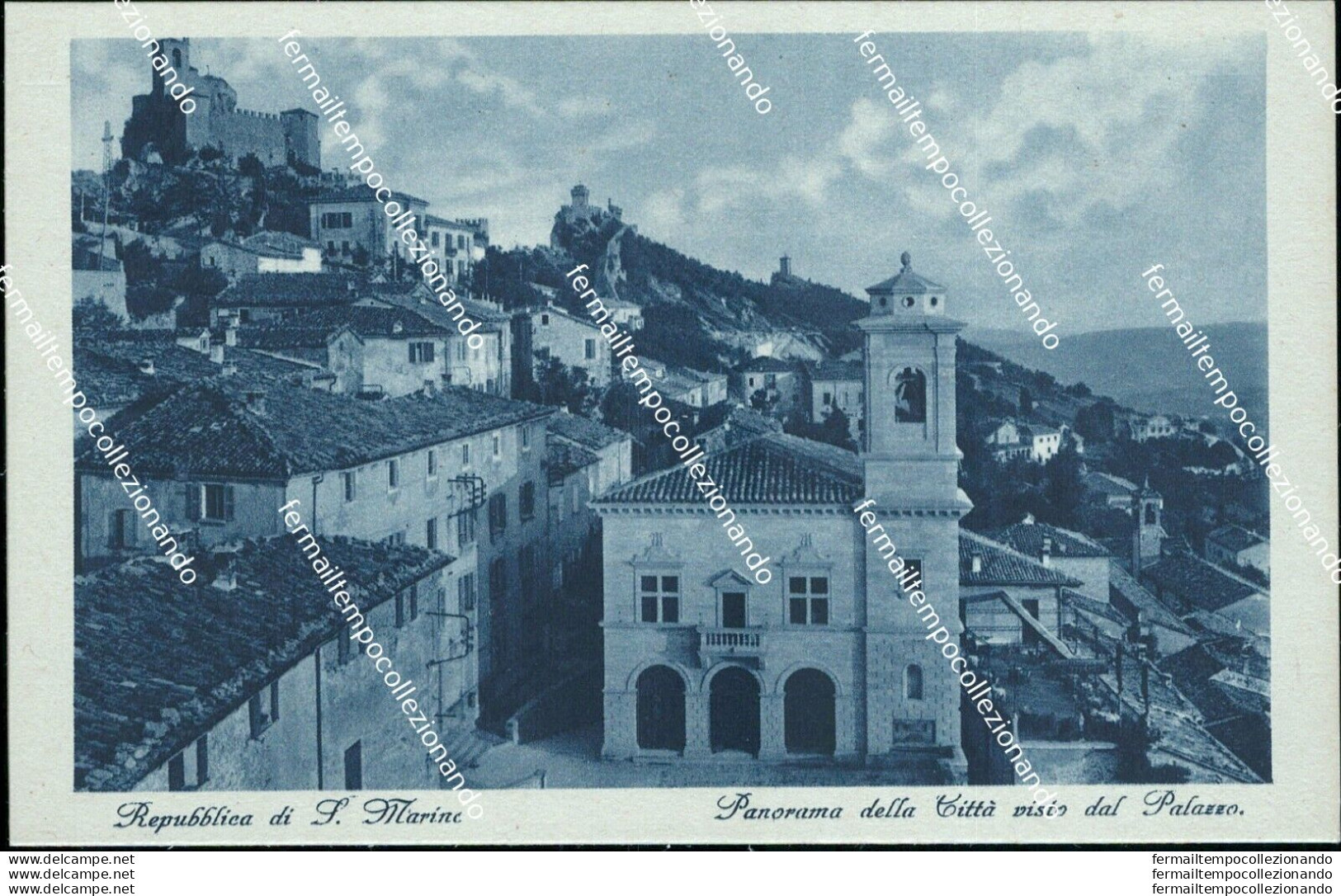Ba15 Cartolina Repubblica Di San Marino Panorama Della Citta' Visto Dal Palazzo - Saint-Marin