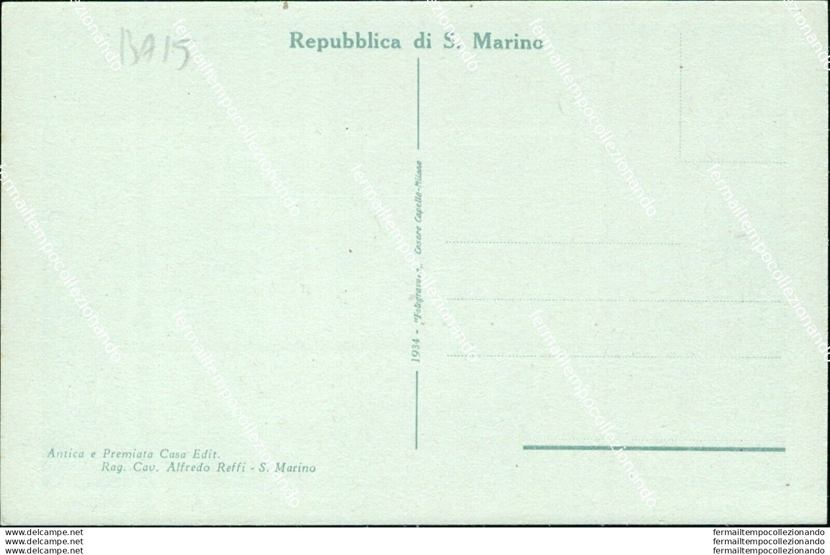 Ba15 Cartolina Repubblica Di San Marino Panorama Della Citta' Visto Dal Palazzo - San Marino