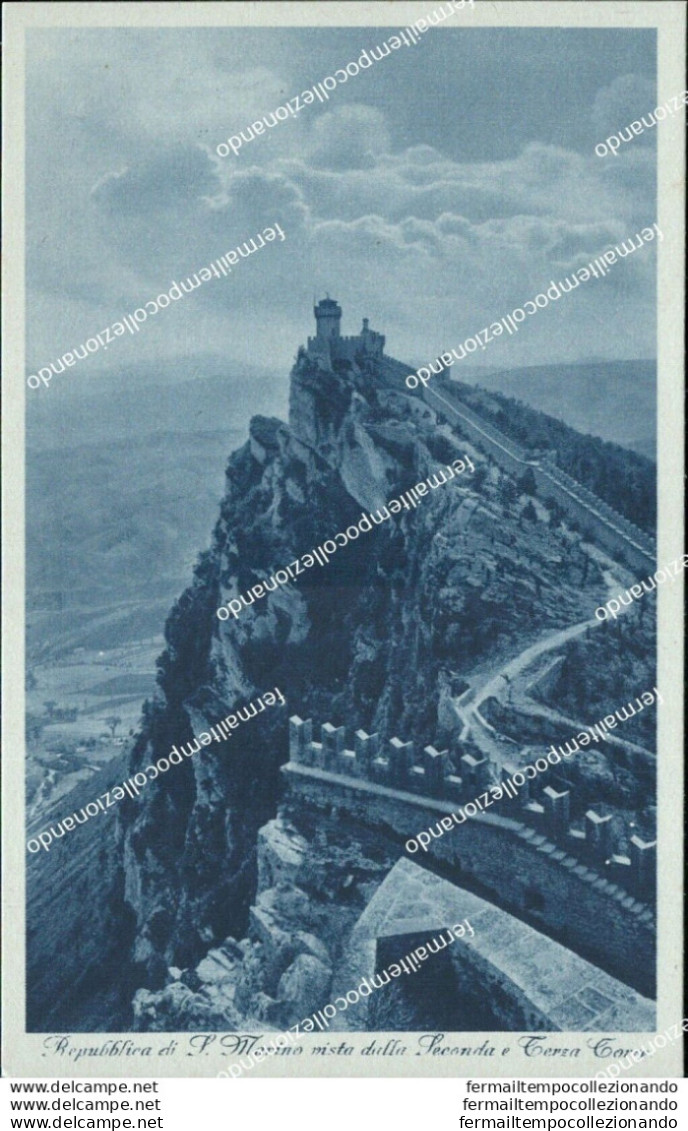 Ba20 Cartolina Repubblica Di San Marino Vista Dalla Seconda E Terza Torre - San Marino