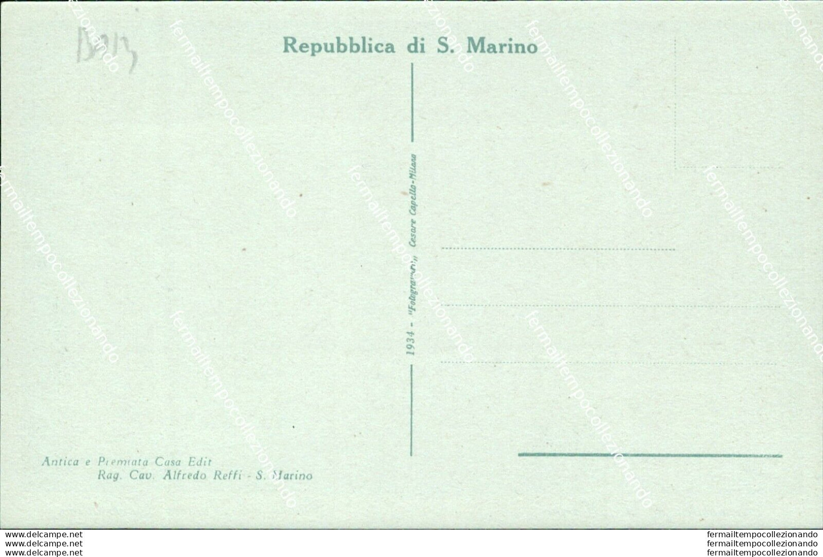 Ba13 Cartolina Repubblica Di San Marino Fianco Del Palazzo Governativo - Saint-Marin