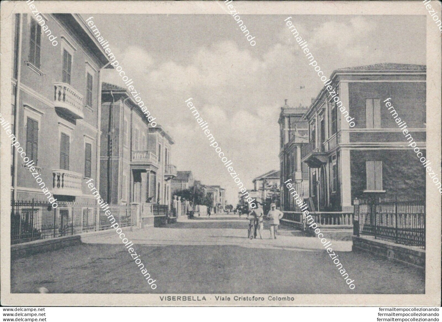 Bc443 Cartolina Viserbella Viale Cristoforo Colombo 1941 Provincia Di Rimini - Rimini