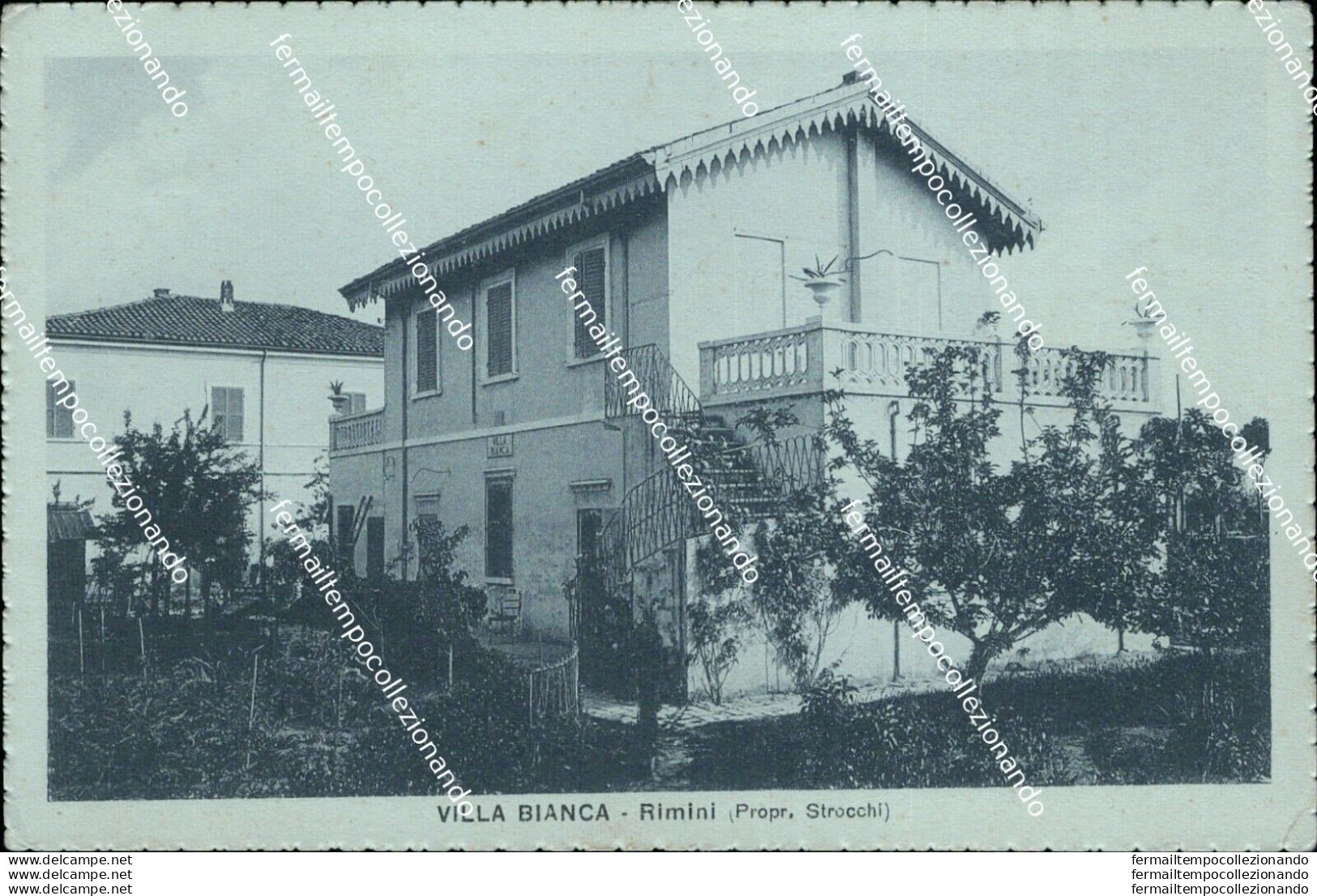 Ba152 Cartolina Villa Bianca Rimini Emilia Romagna - Rimini